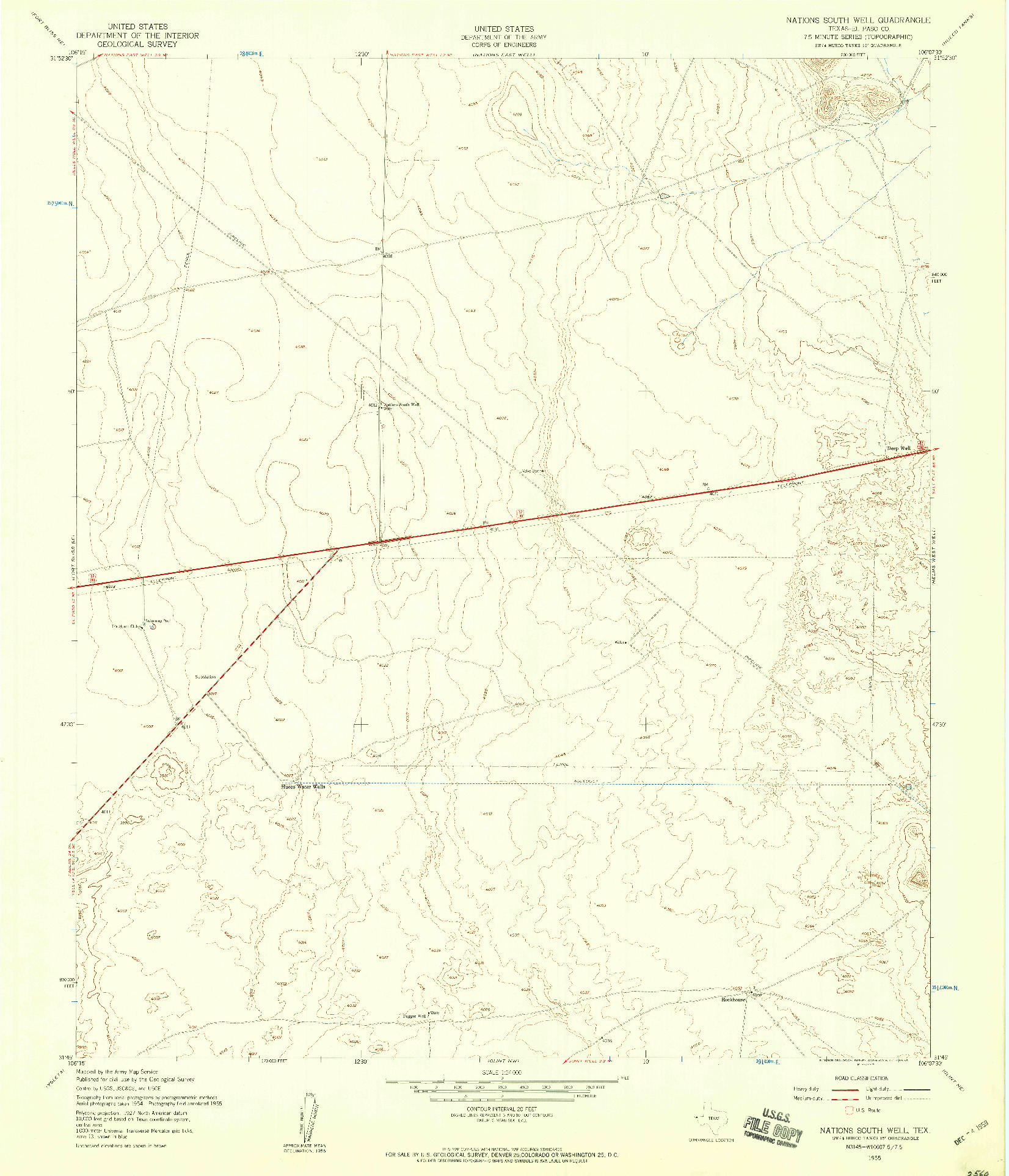 USGS 1:24000-SCALE QUADRANGLE FOR NATIONS SOUTH WELL, TX 1955