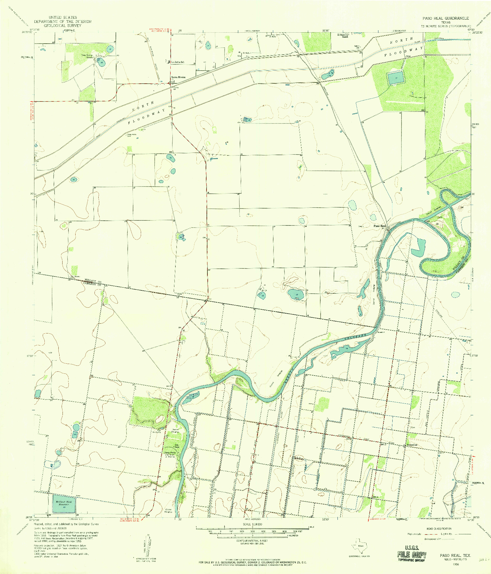 USGS 1:24000-SCALE QUADRANGLE FOR PASO REAL, TX 1956