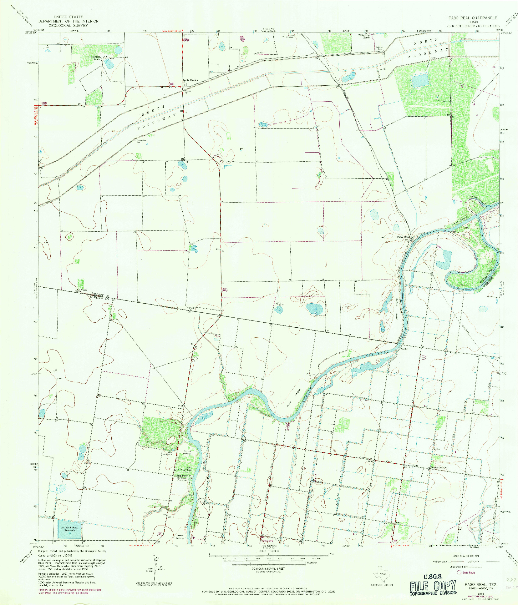 USGS 1:24000-SCALE QUADRANGLE FOR PASO REAL, TX 1956