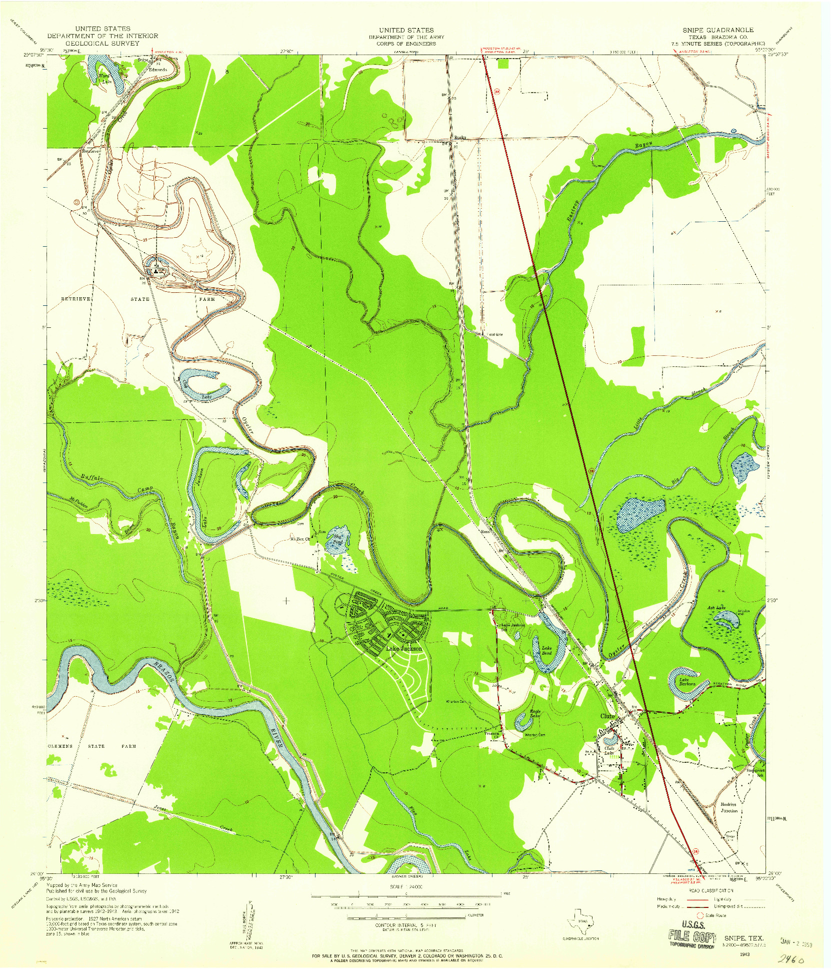 USGS 1:24000-SCALE QUADRANGLE FOR SNIPE, TX 1943