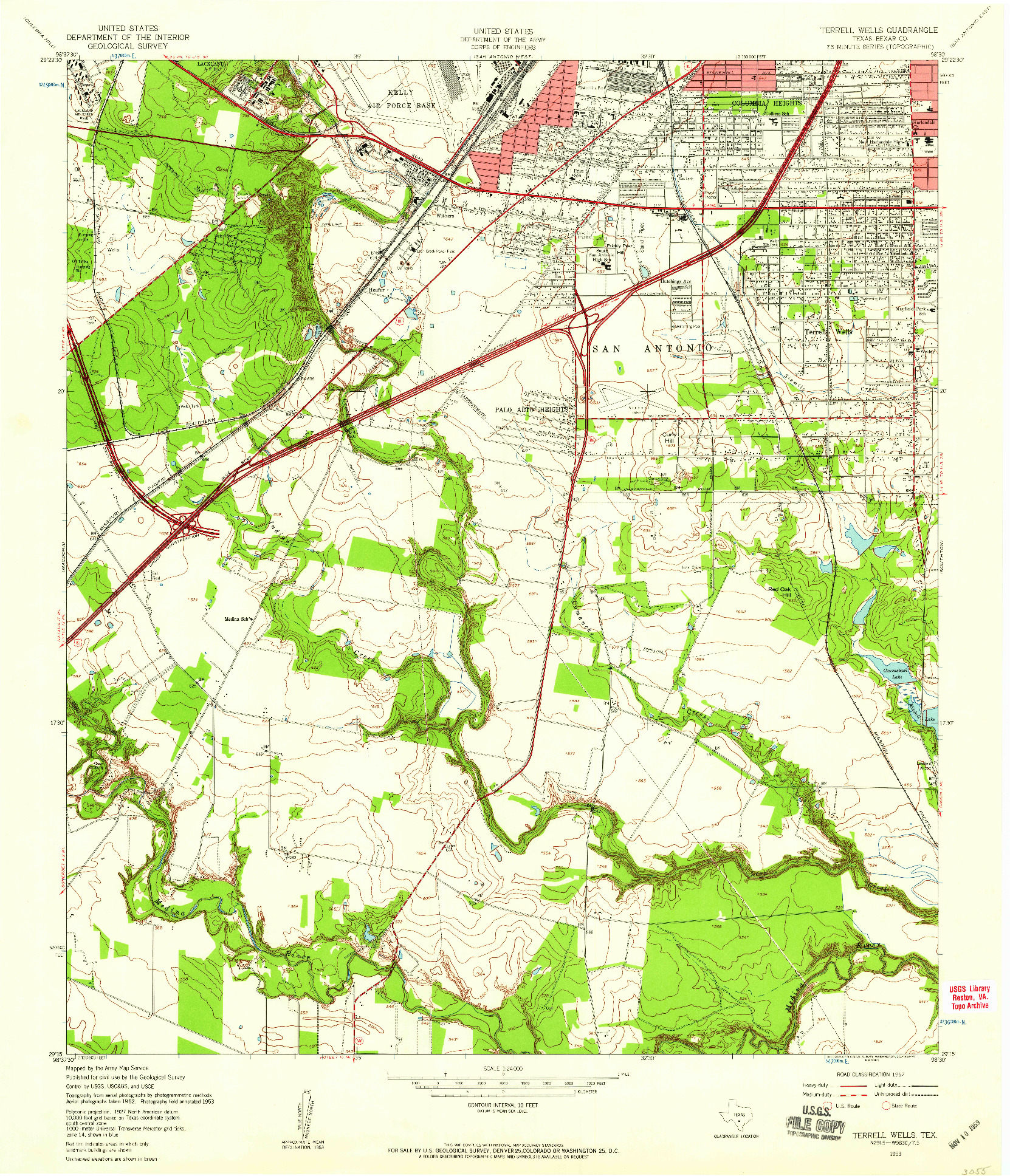 USGS 1:24000-SCALE QUADRANGLE FOR TERRELL WELLS, TX 1953
