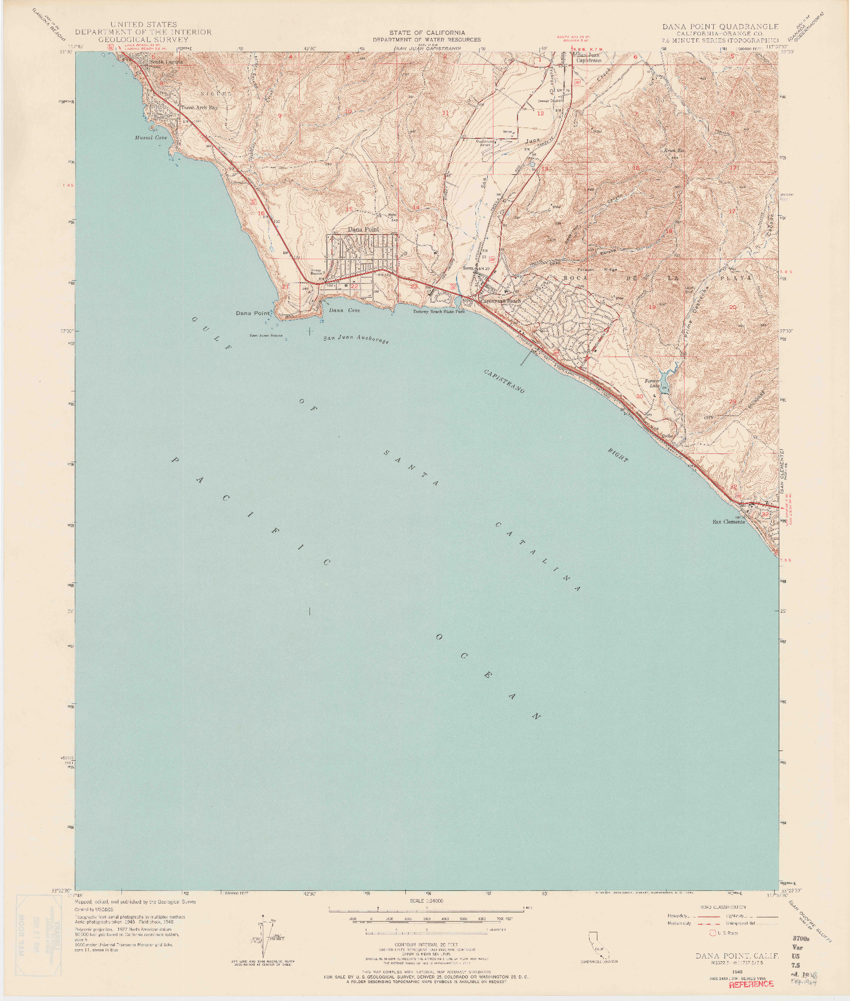 USGS 1:24000-SCALE QUADRANGLE FOR DANA POINT, CA 1948