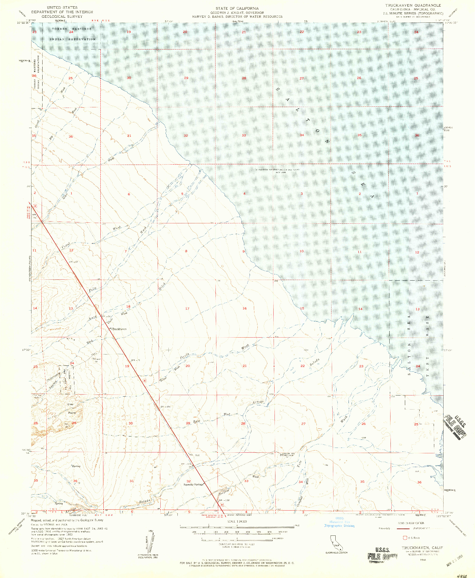 USGS 1:24000-SCALE QUADRANGLE FOR TRUCKHAVEN, CA 1956