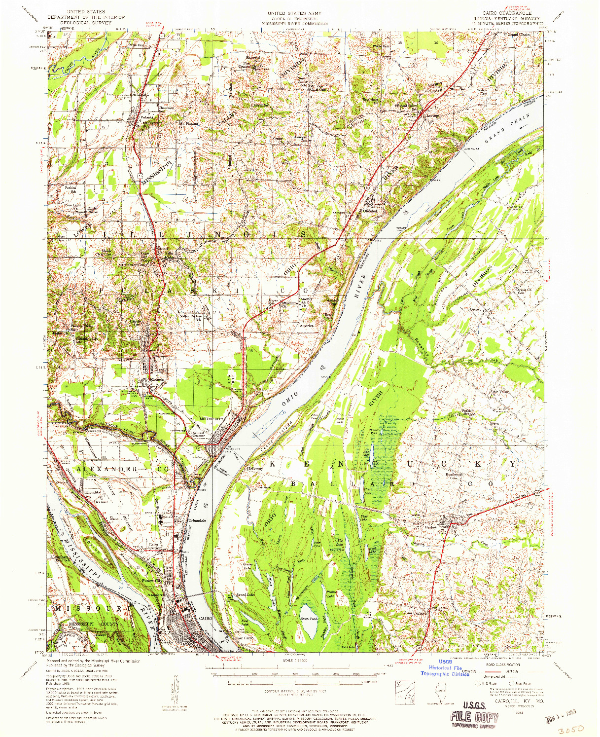 USGS 1:62500-SCALE QUADRANGLE FOR CAIRO, IL 1953