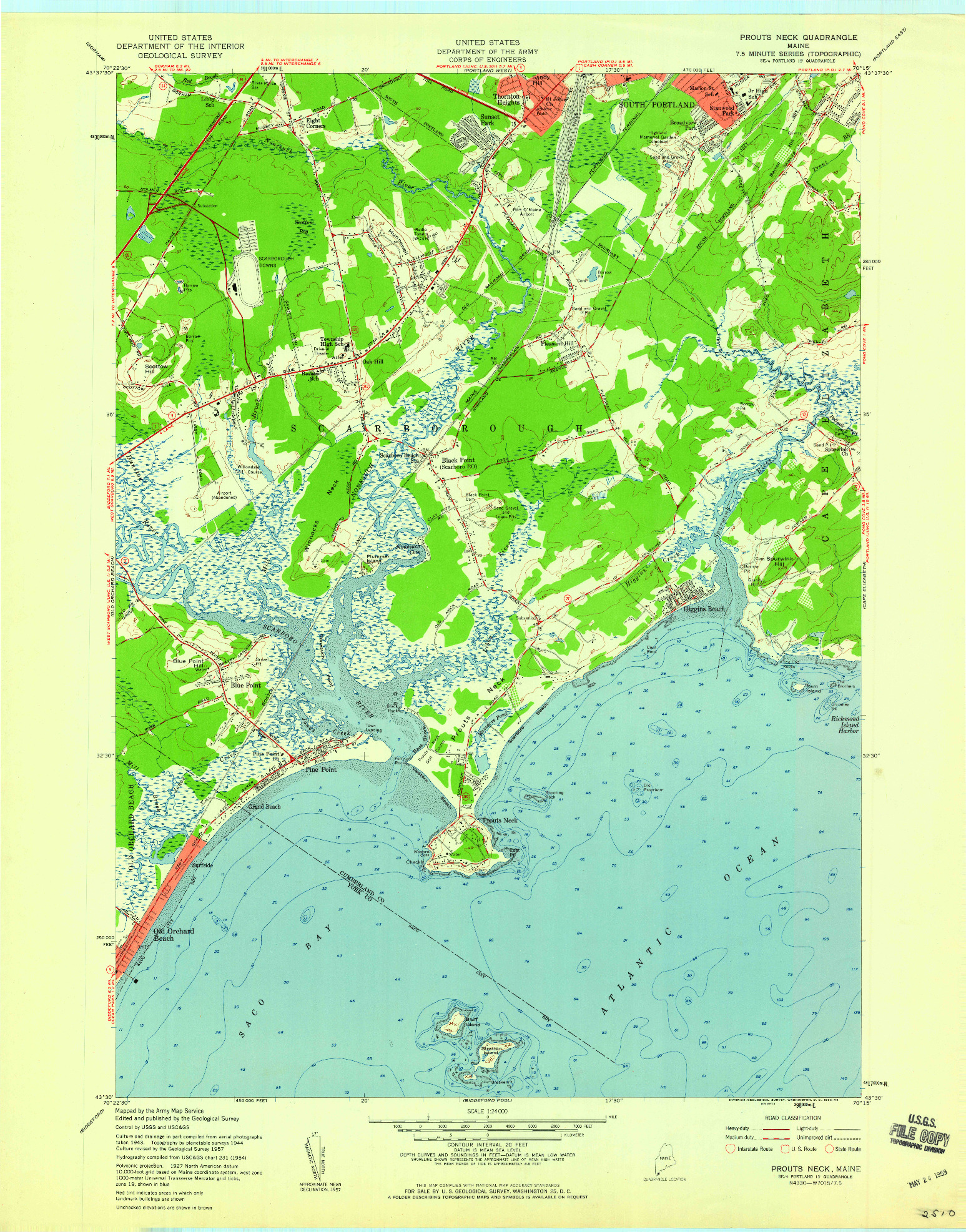 USGS 1:24000-SCALE QUADRANGLE FOR PROUTS NECK, ME 1959