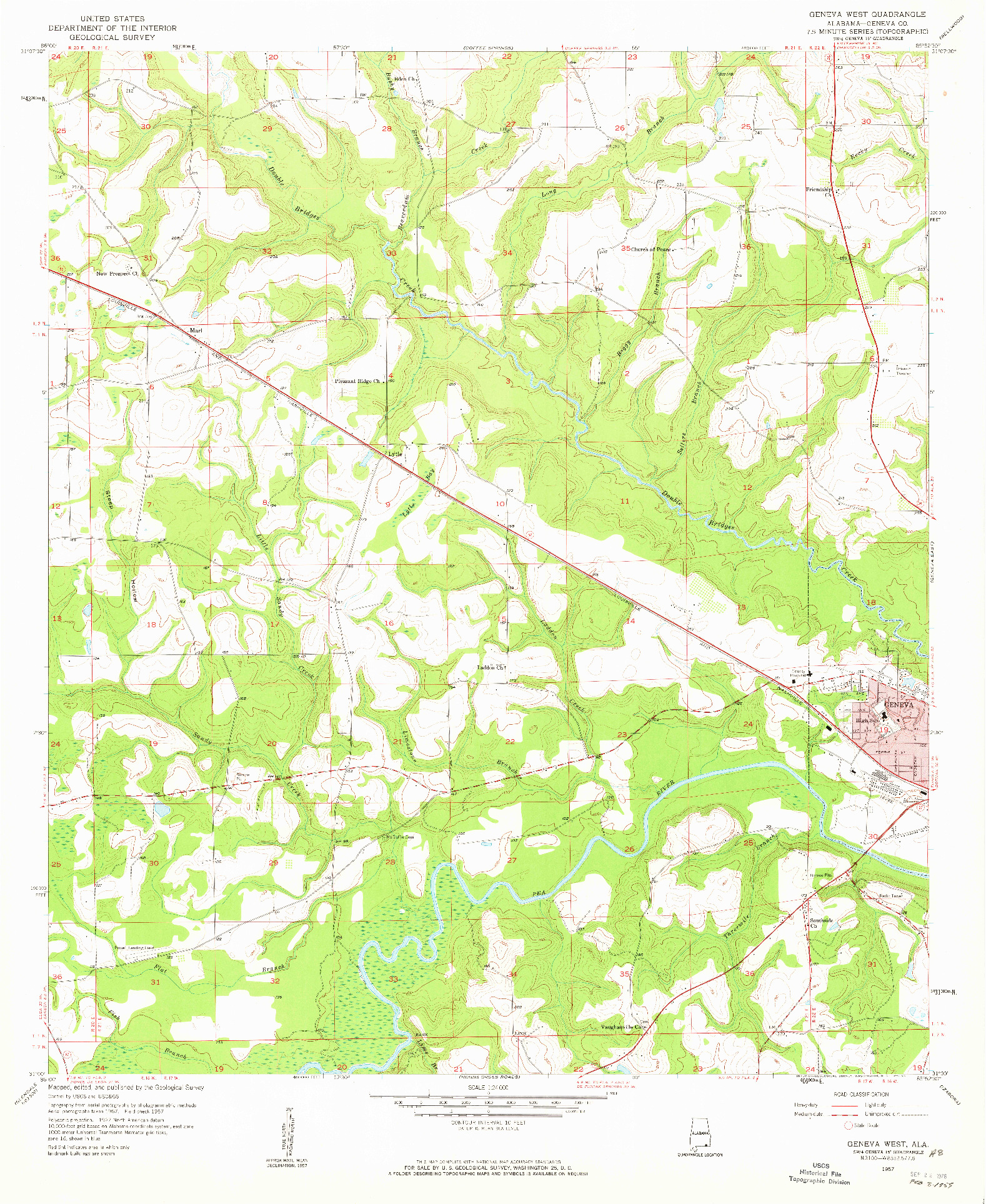 USGS 1:24000-SCALE QUADRANGLE FOR GENEVA WEST, AL 1957
