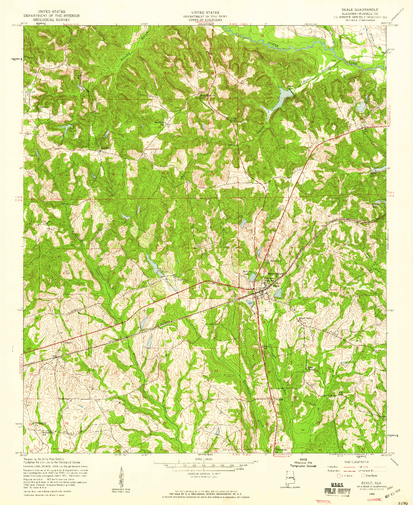 USGS 1:24000-SCALE QUADRANGLE FOR SEALE, AL 1955