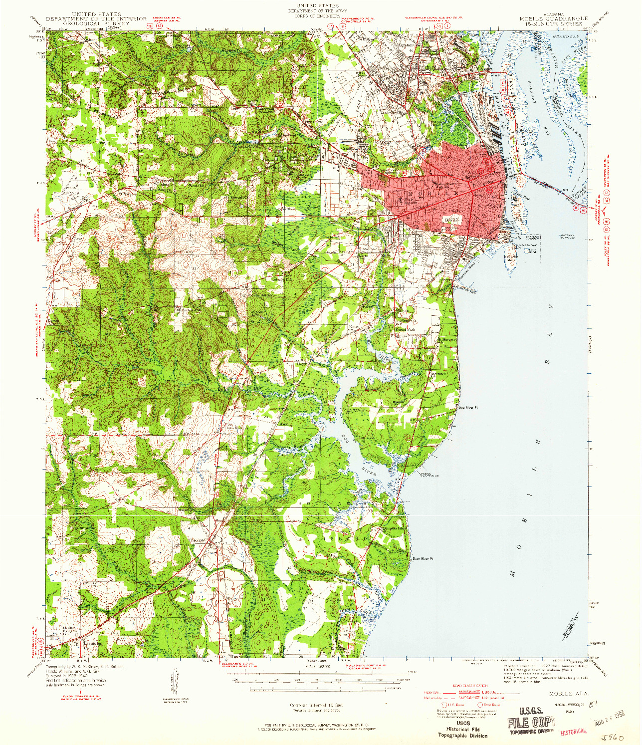 USGS 1:62500-SCALE QUADRANGLE FOR MOBILE, AL 1940