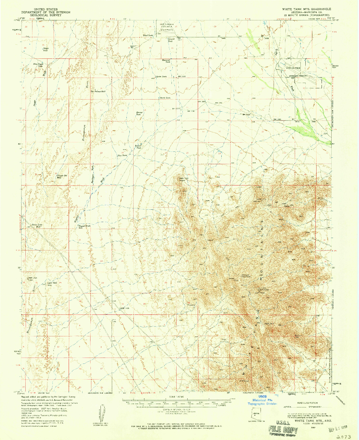 USGS 1:62500-SCALE QUADRANGLE FOR WHITE TANK MTS., AZ 1957