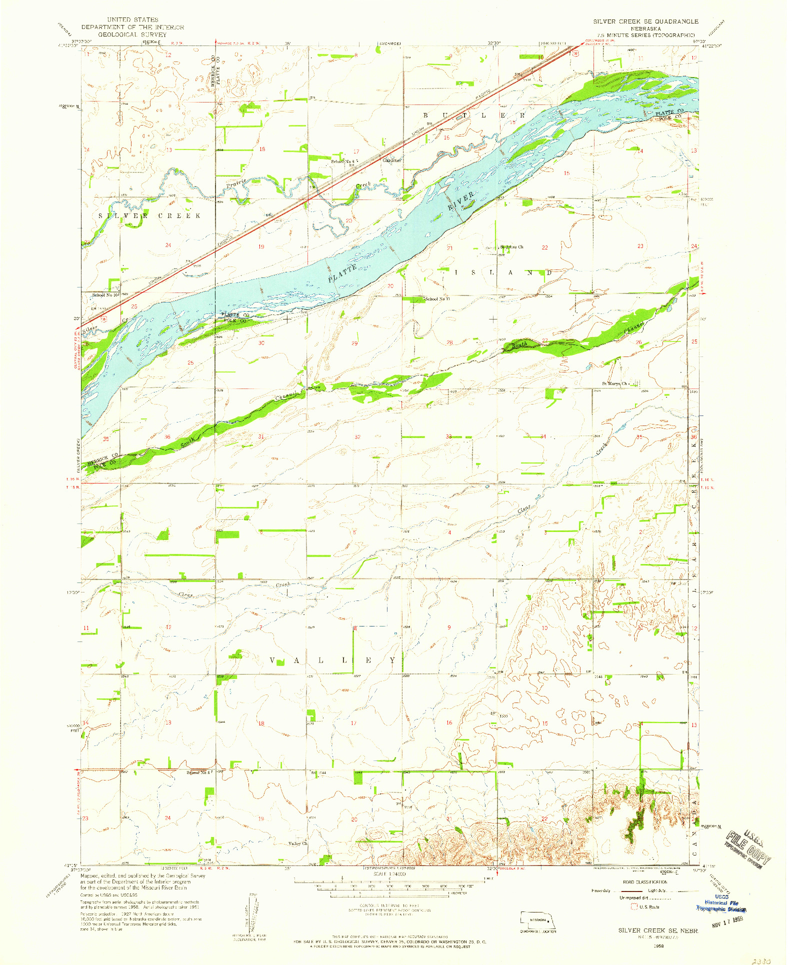 USGS 1:24000-SCALE QUADRANGLE FOR SILVER CREEK SE, NE 1958