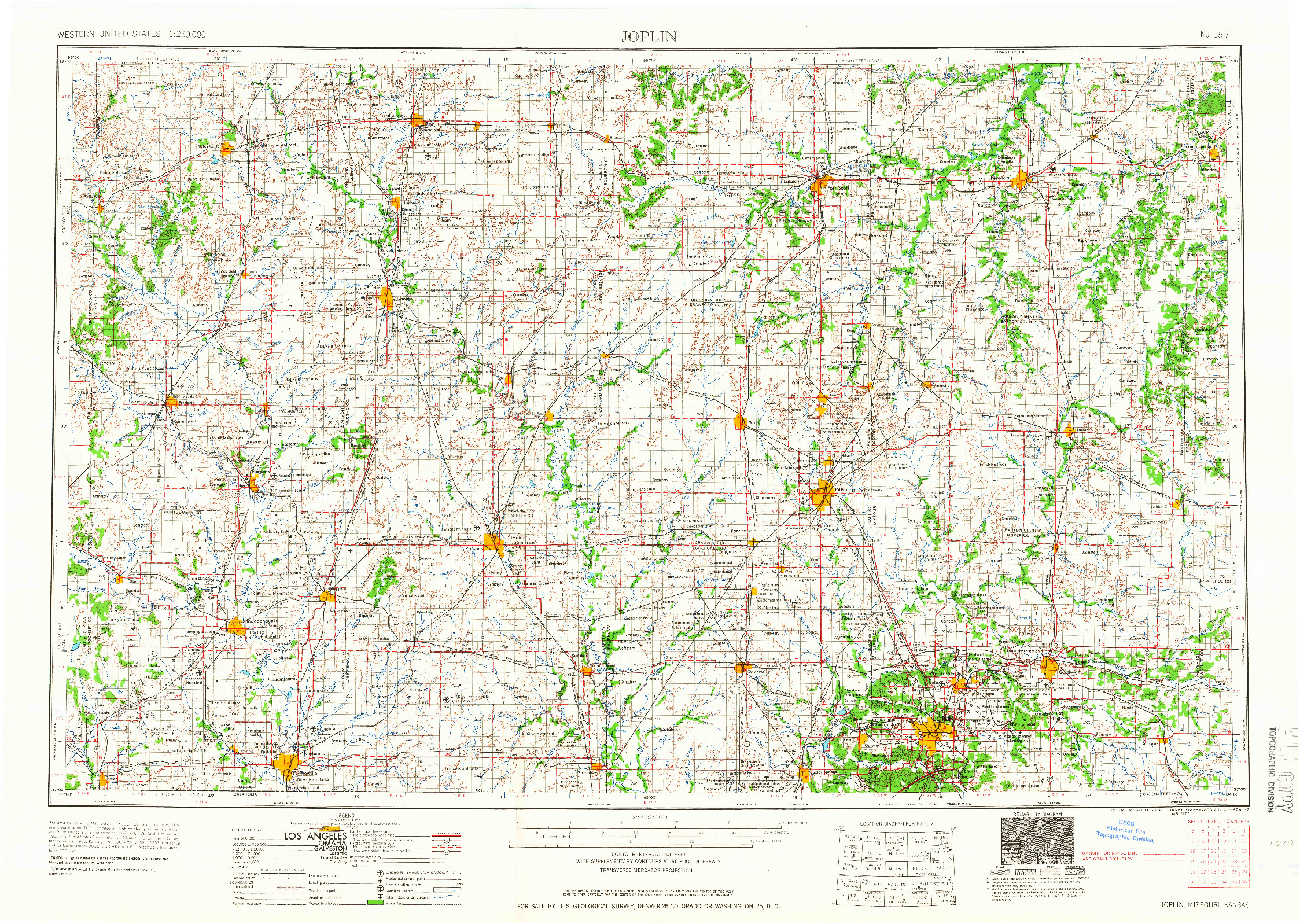 USGS 1:250000-SCALE QUADRANGLE FOR JOPLIN, MO 1959