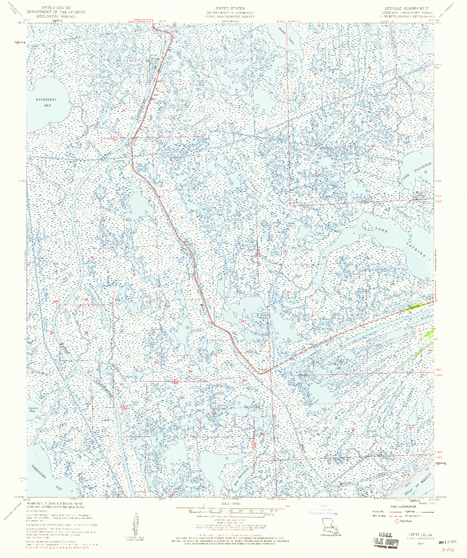 USGS 1:24000-SCALE QUADRANGLE FOR LEESVILLE, LA 1957