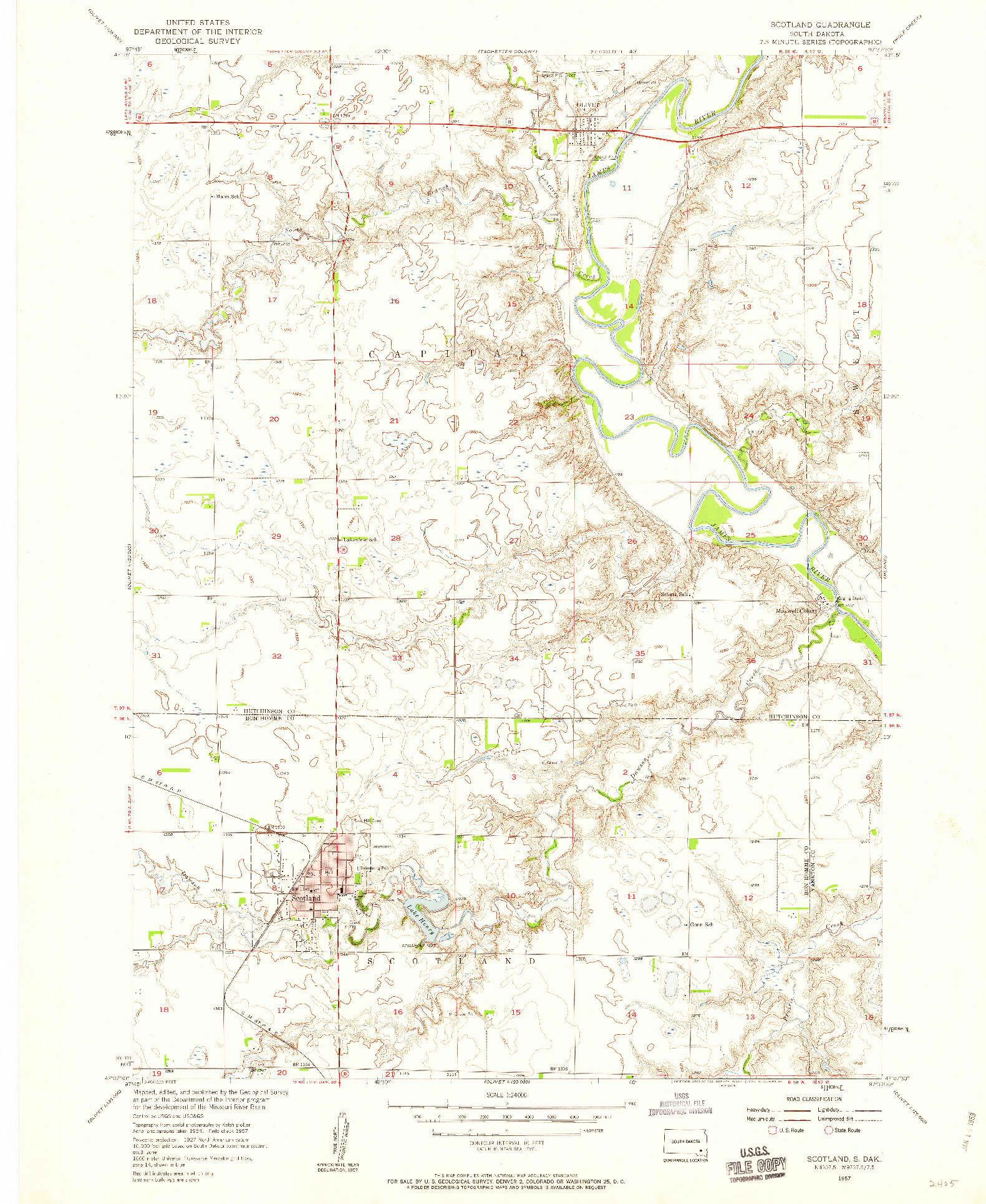 USGS 1:24000-SCALE QUADRANGLE FOR SCOTLAND, SD 1957