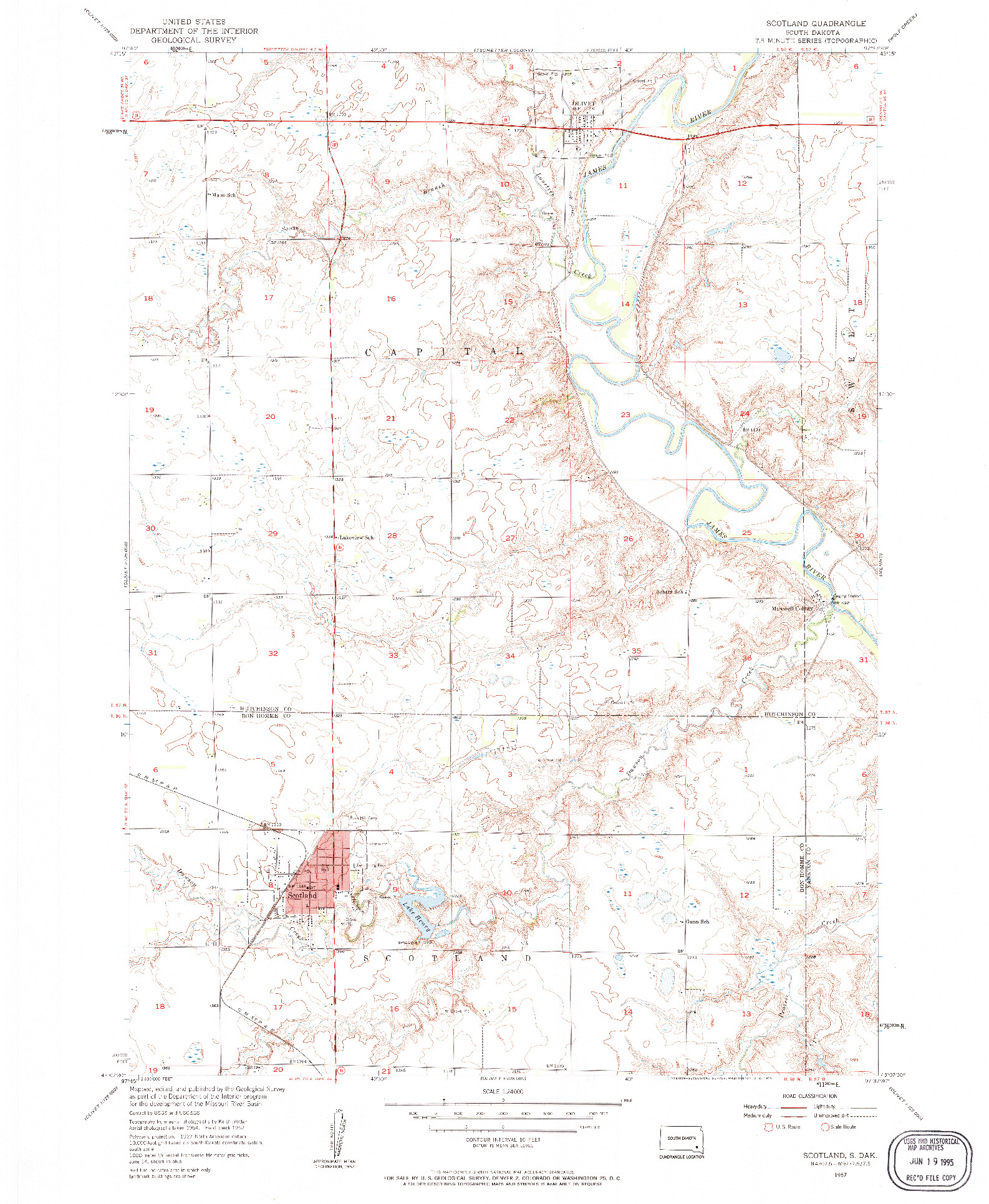 USGS 1:24000-SCALE QUADRANGLE FOR SCOTLAND, SD 1957