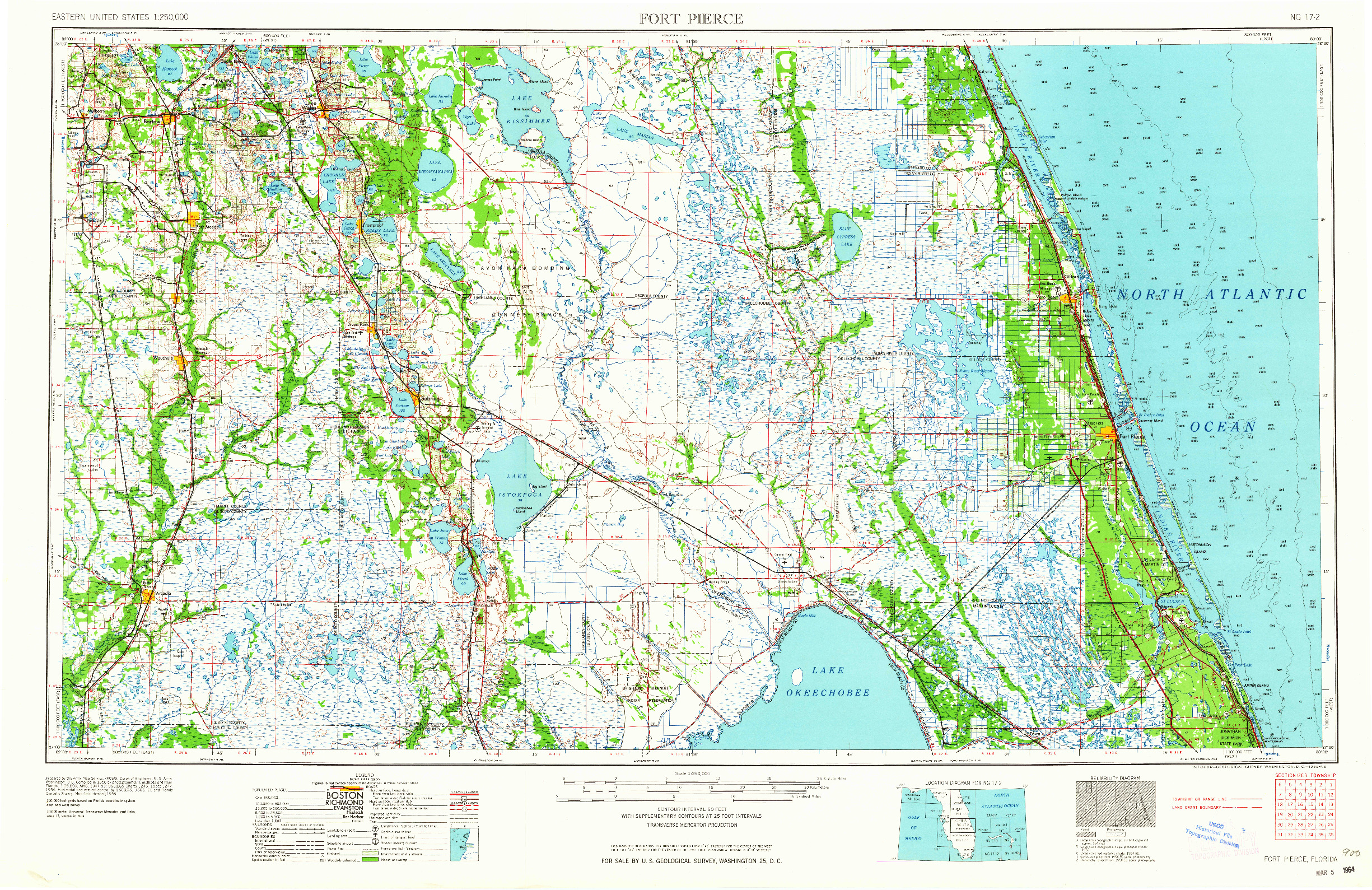 USGS 1:250000-SCALE QUADRANGLE FOR FORT PIERCE, FL 1959