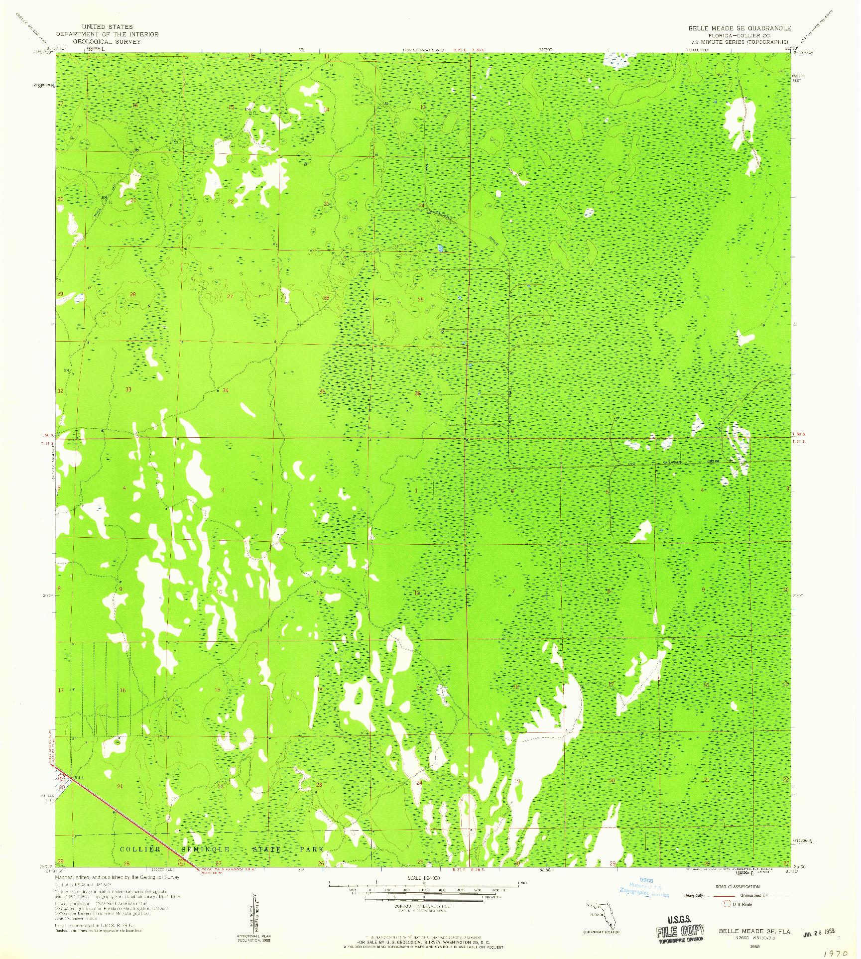 USGS 1:24000-SCALE QUADRANGLE FOR BELLE MEADE SE, FL 1958