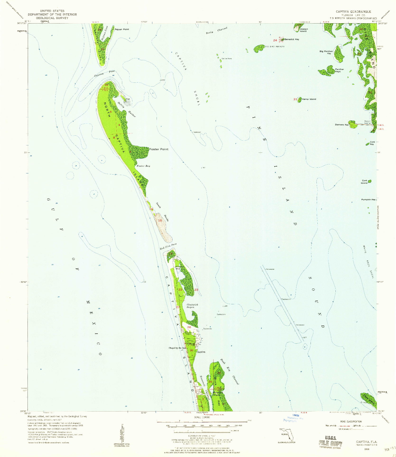 USGS 1:24000-SCALE QUADRANGLE FOR CAPTIVA, FL 1958