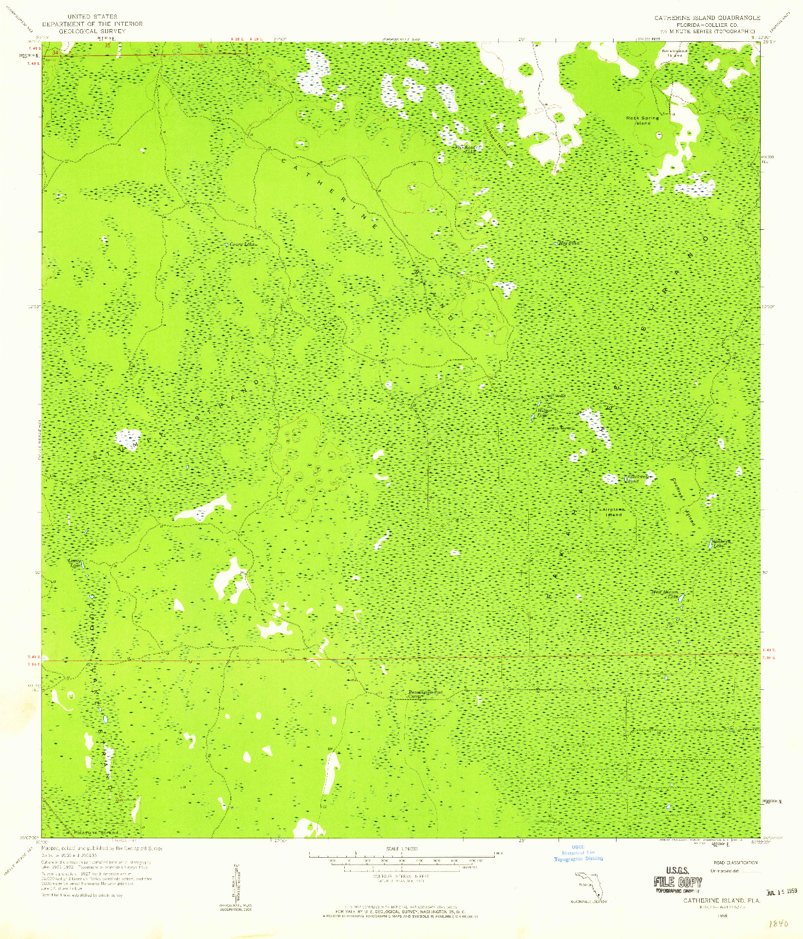 USGS 1:24000-SCALE QUADRANGLE FOR CATHERINE ISLAND, FL 1958