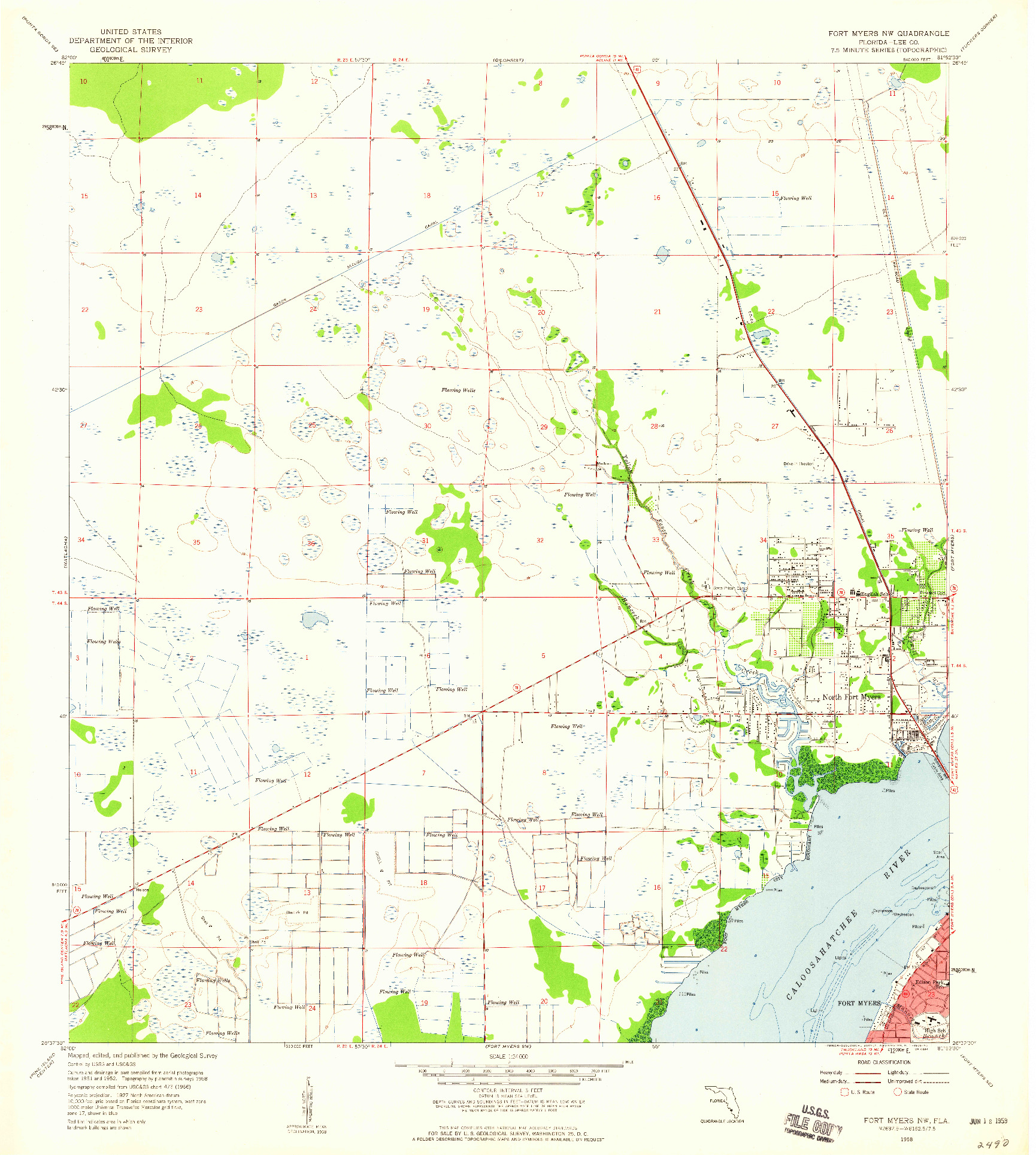 USGS 1:24000-SCALE QUADRANGLE FOR FORT MYERS NW, FL 1958