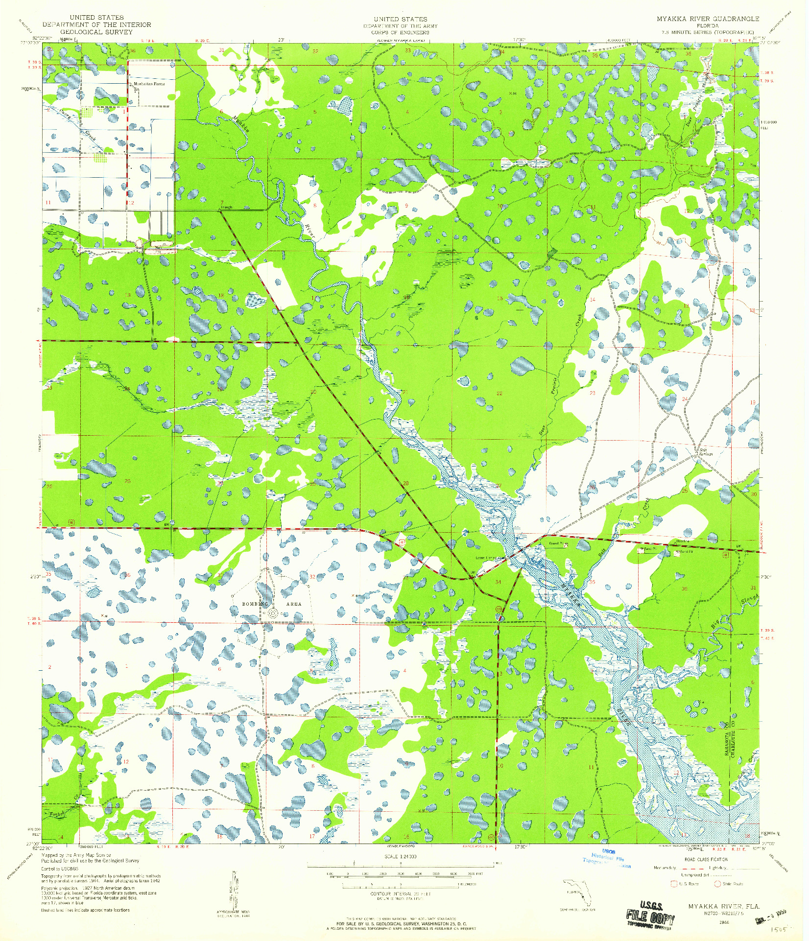 USGS 1:24000-SCALE QUADRANGLE FOR MYAKKA RIVER, FL 1944