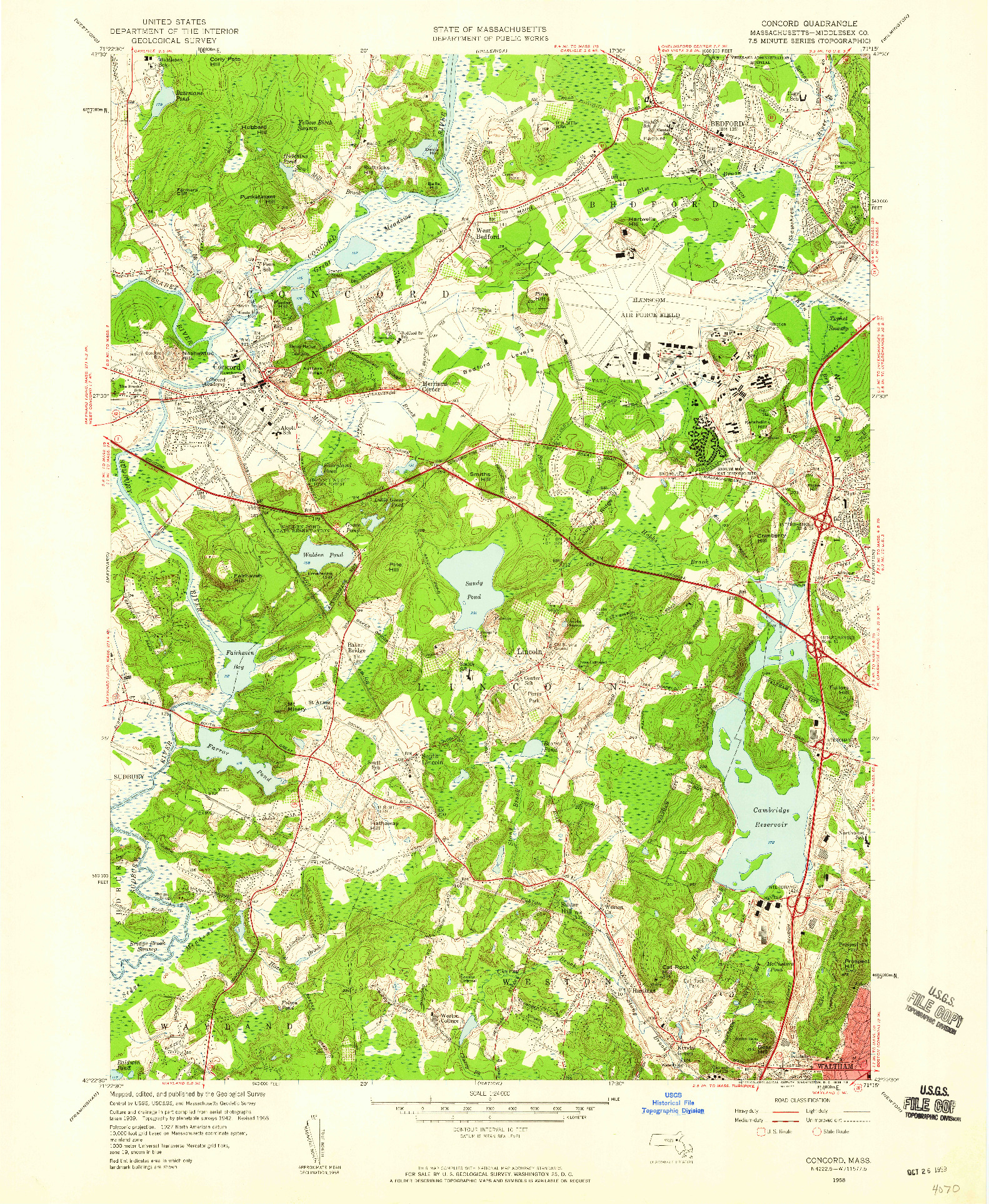 USGS 1:24000-SCALE QUADRANGLE FOR CONCORD, MA 1958