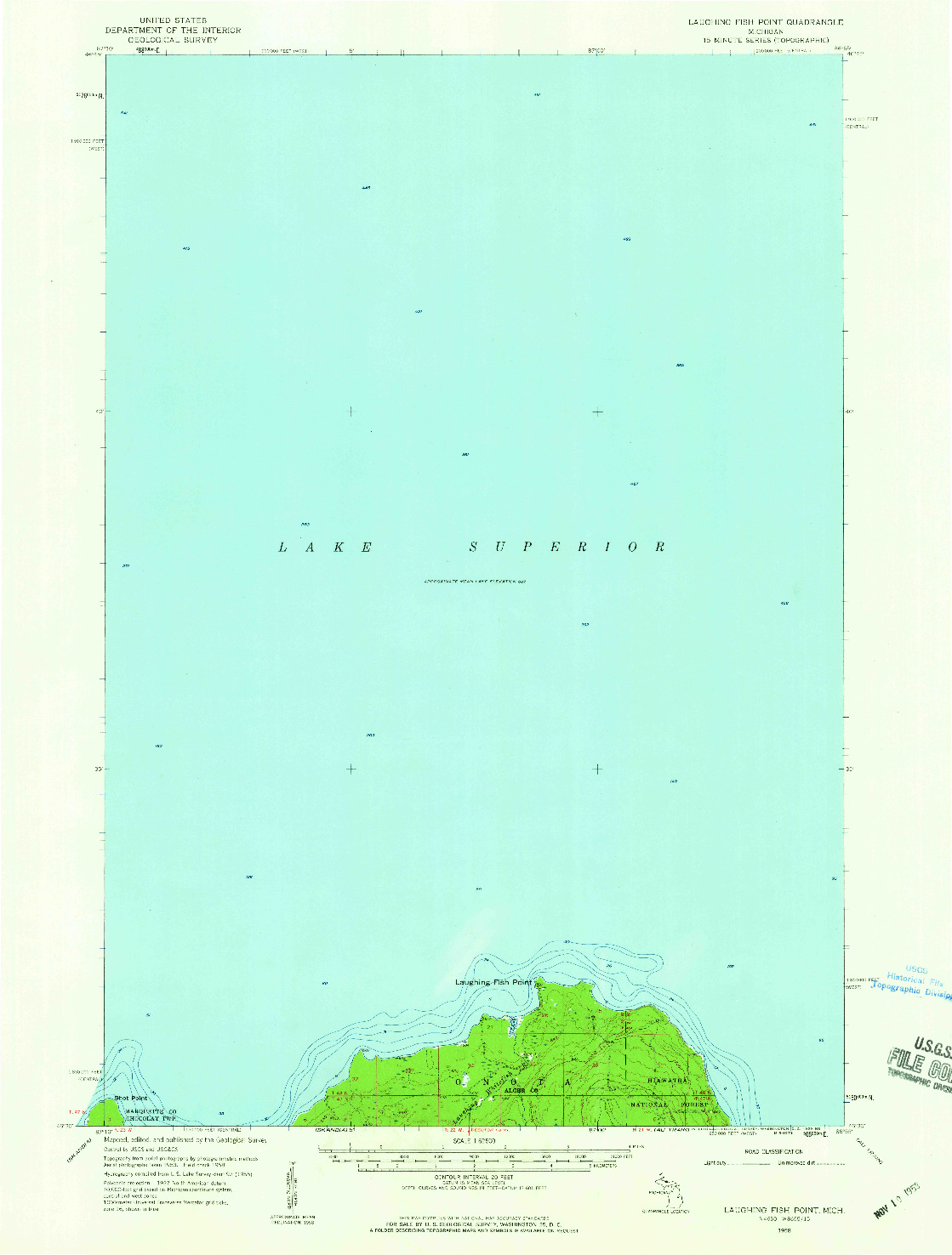 USGS 1:62500-SCALE QUADRANGLE FOR LAUGHING FISH POINT, MI 1958