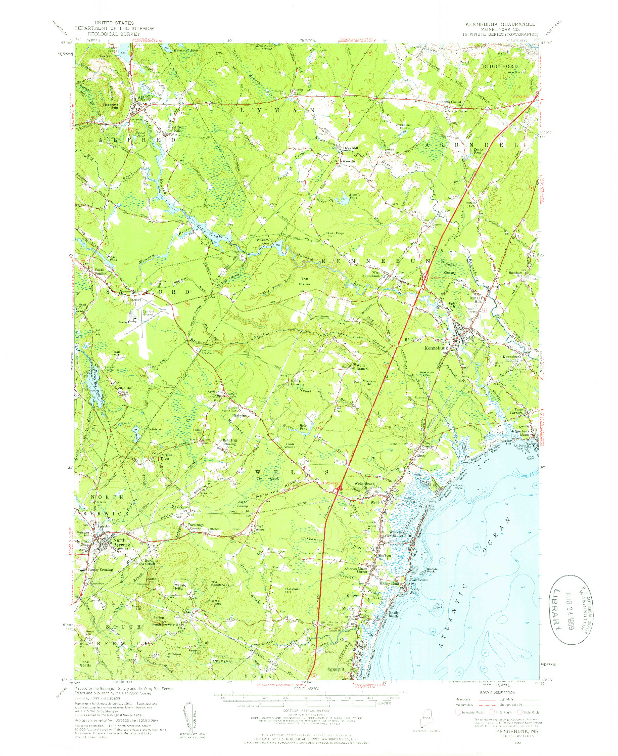 USGS 1:62500-SCALE QUADRANGLE FOR KENNEBUNK, ME 1956