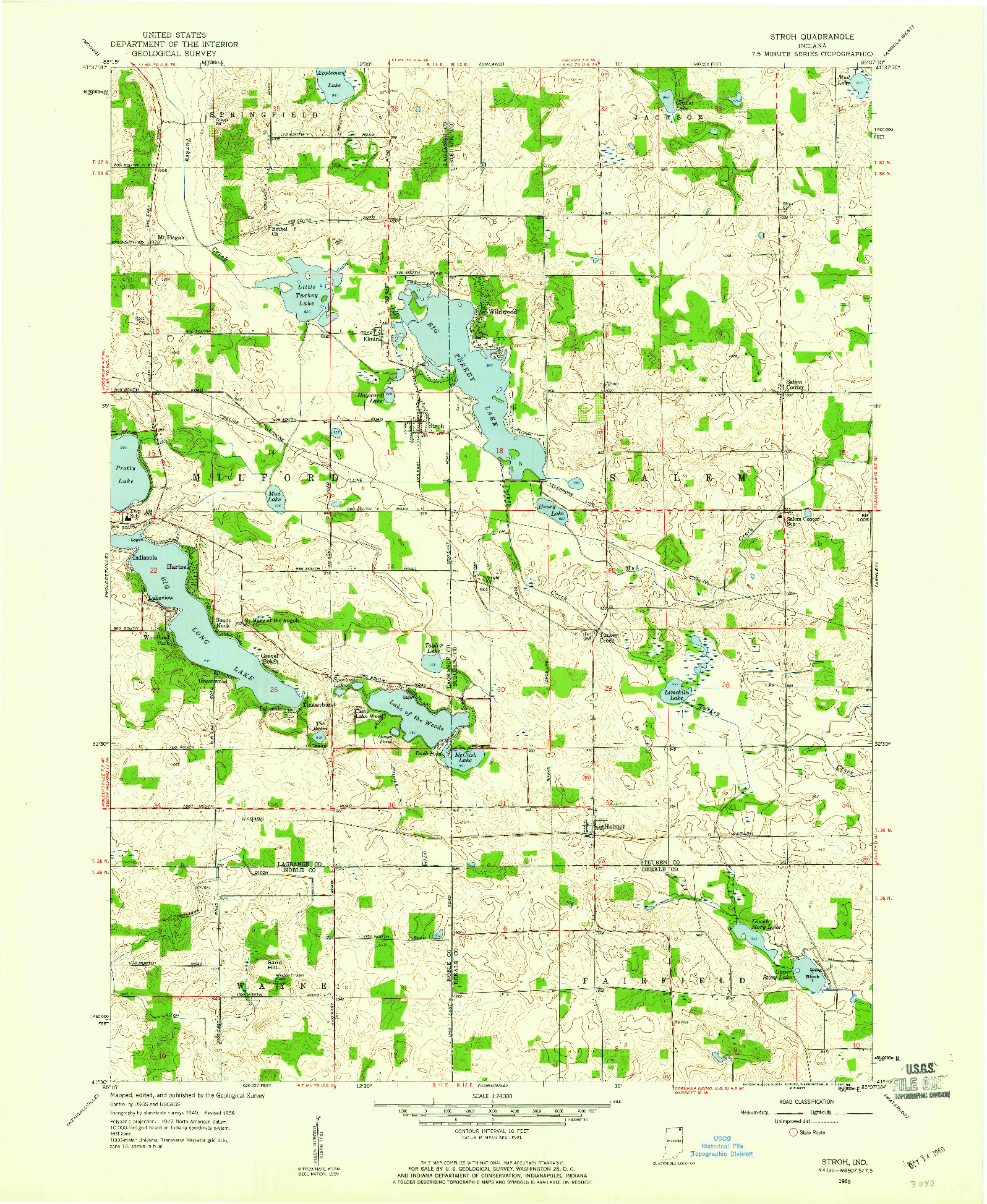 USGS 1:24000-SCALE QUADRANGLE FOR STROH, IN 1959