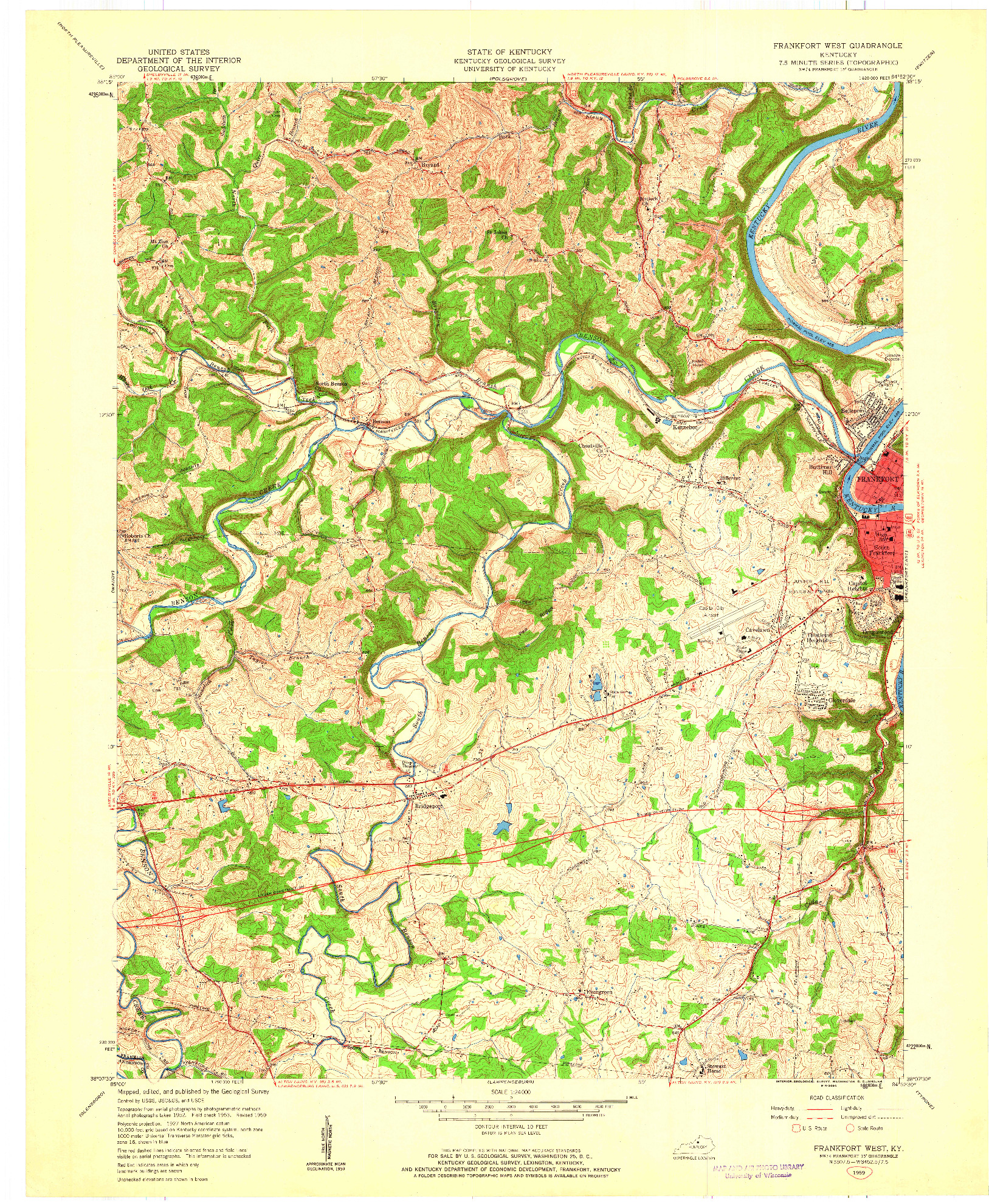 USGS 1:24000-SCALE QUADRANGLE FOR FRANKFORT WEST, KY 1959