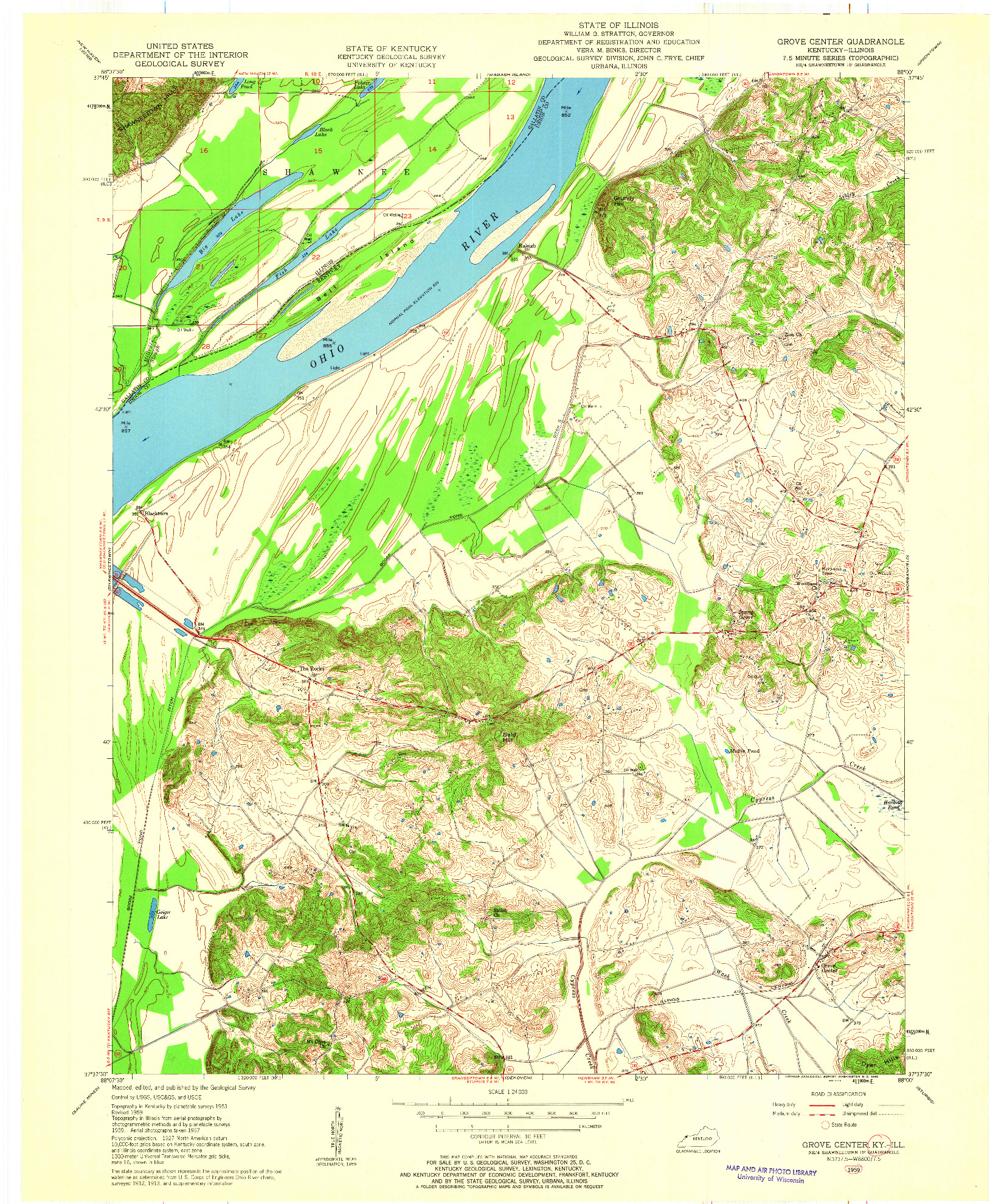 USGS 1:24000-SCALE QUADRANGLE FOR GROVE CENTER, KY 1959