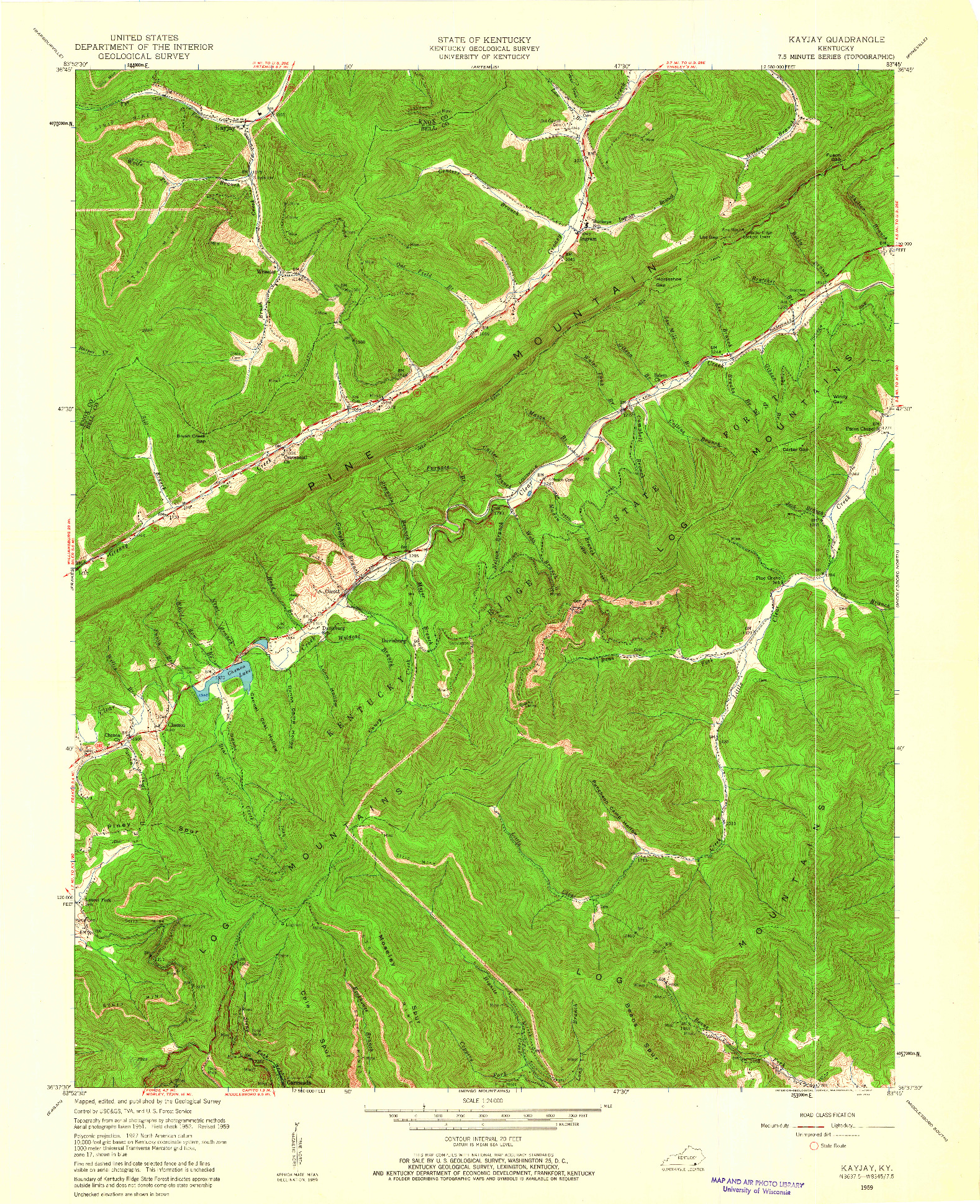 USGS 1:24000-SCALE QUADRANGLE FOR KAYJAY, KY 1959