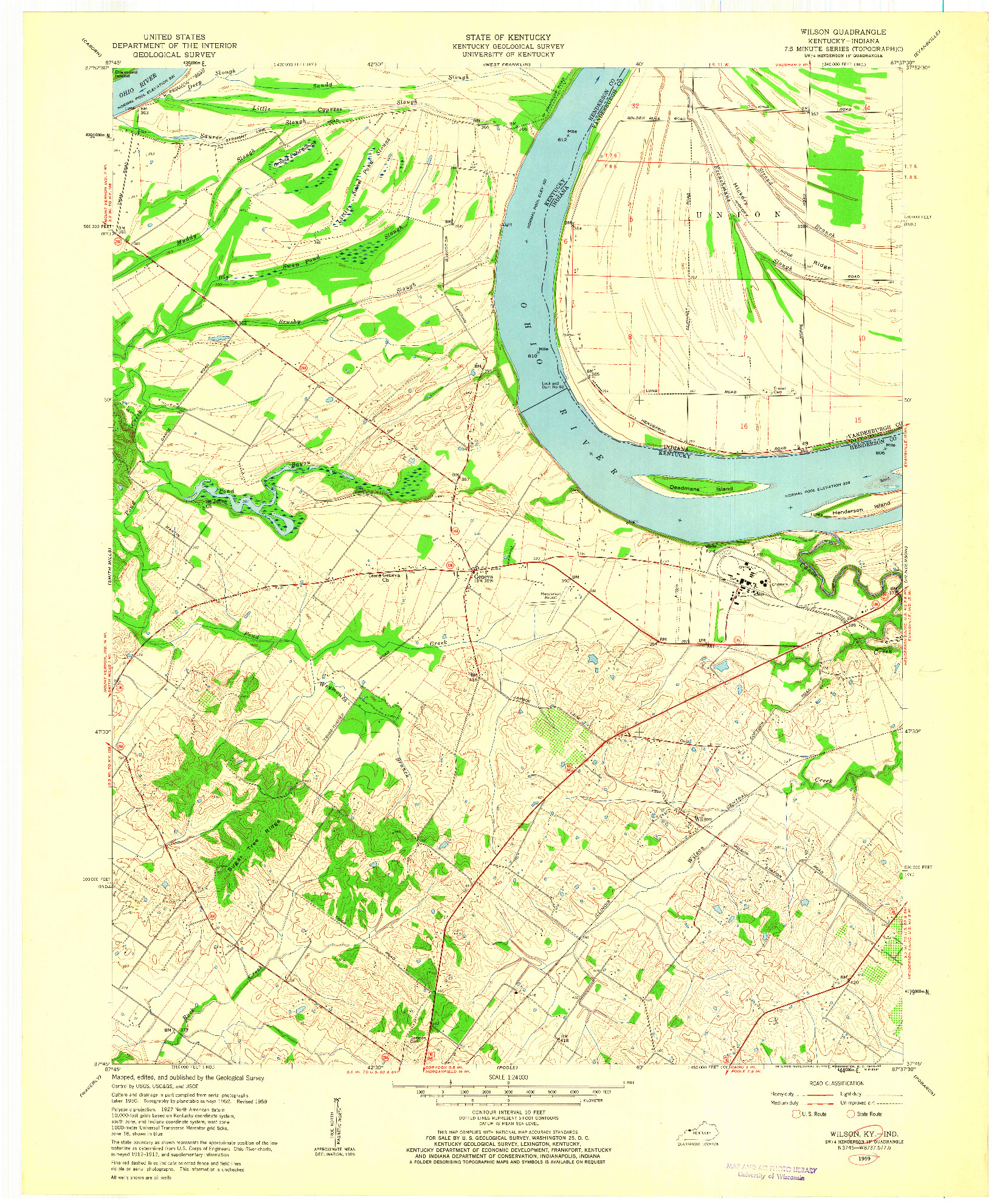 USGS 1:24000-SCALE QUADRANGLE FOR WILSON, KY 1959