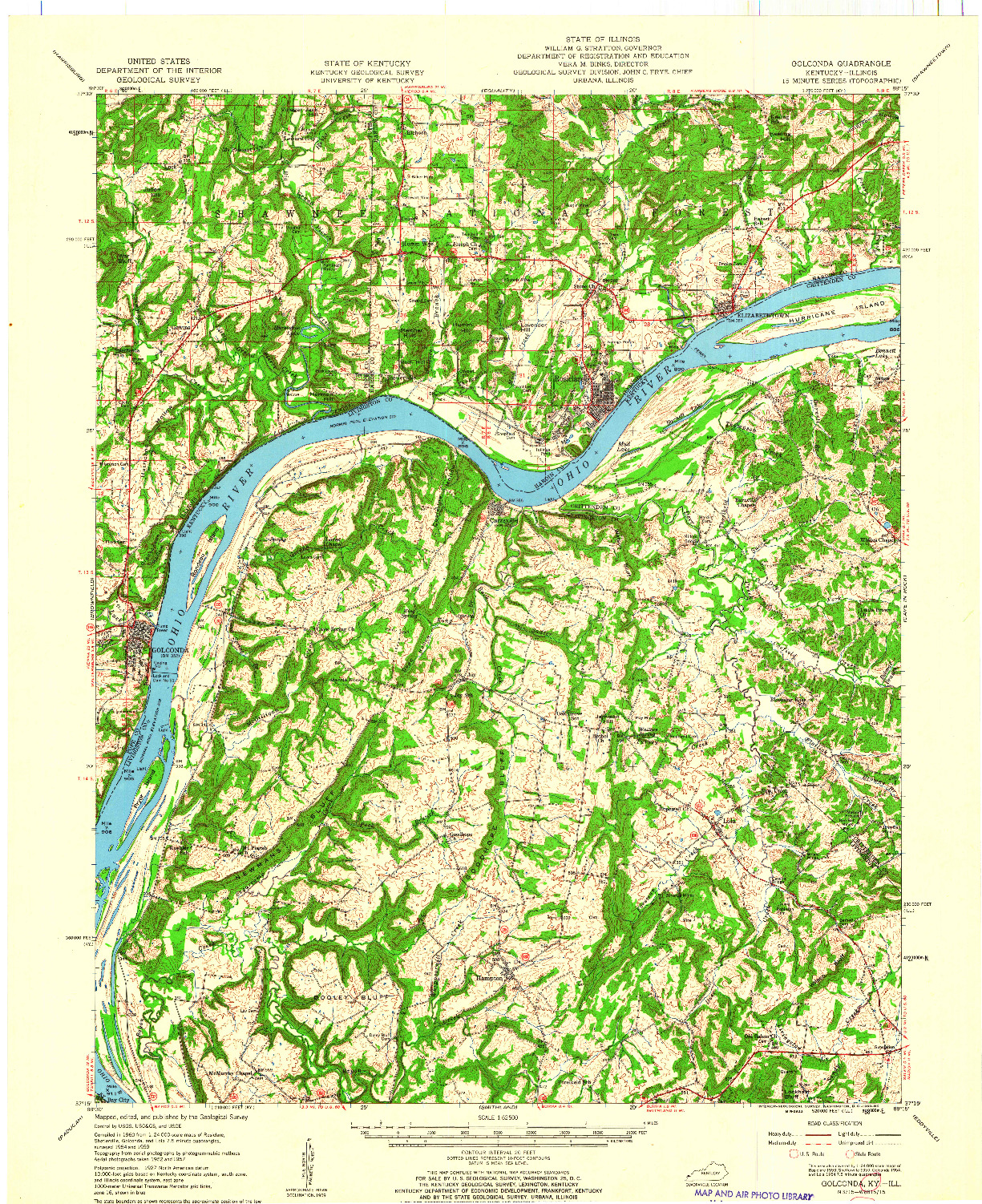 USGS 1:62500-SCALE QUADRANGLE FOR GOLCONDA, KY 1959