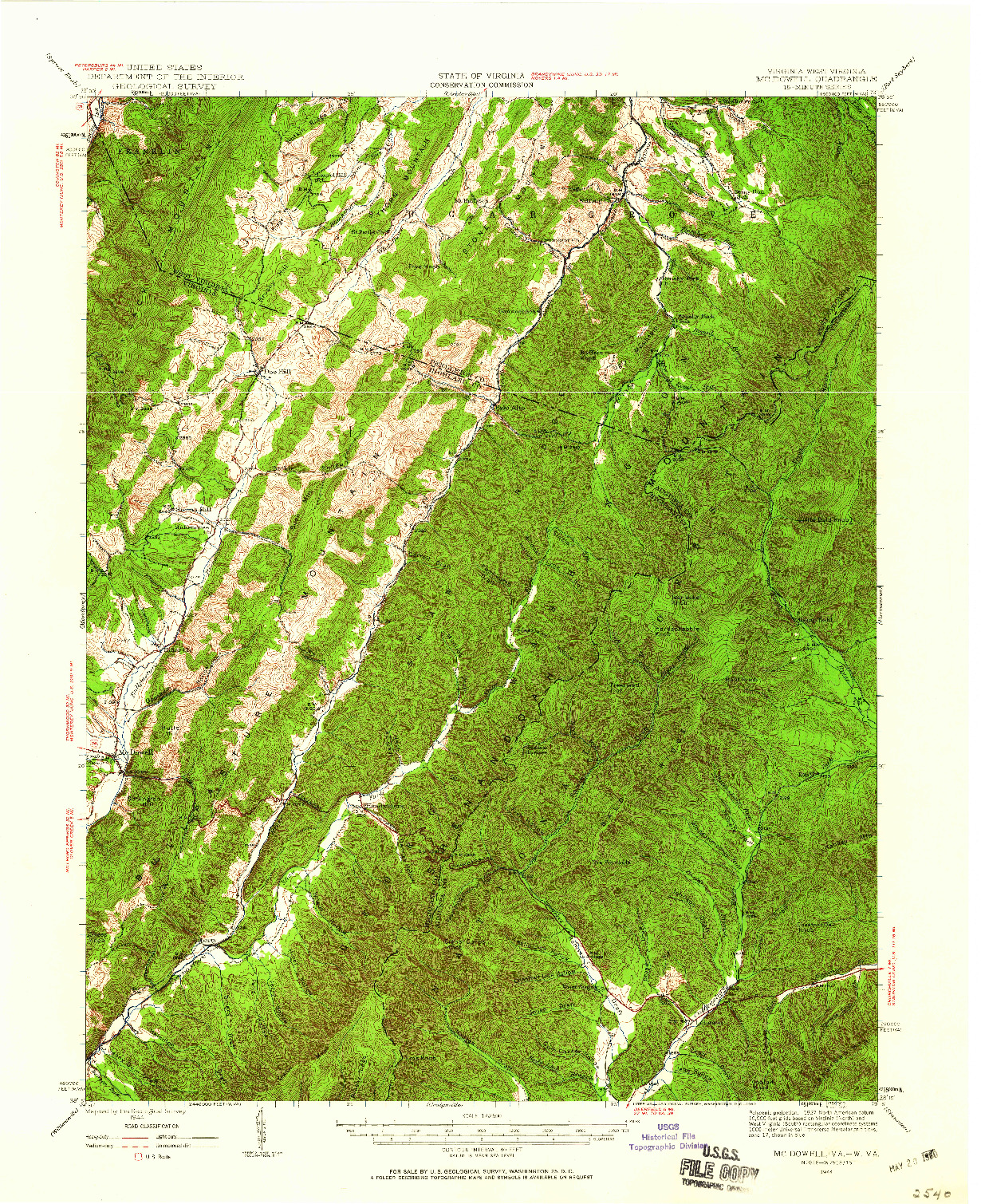 USGS 1:62500-SCALE QUADRANGLE FOR MC DOWELL, VA 1944