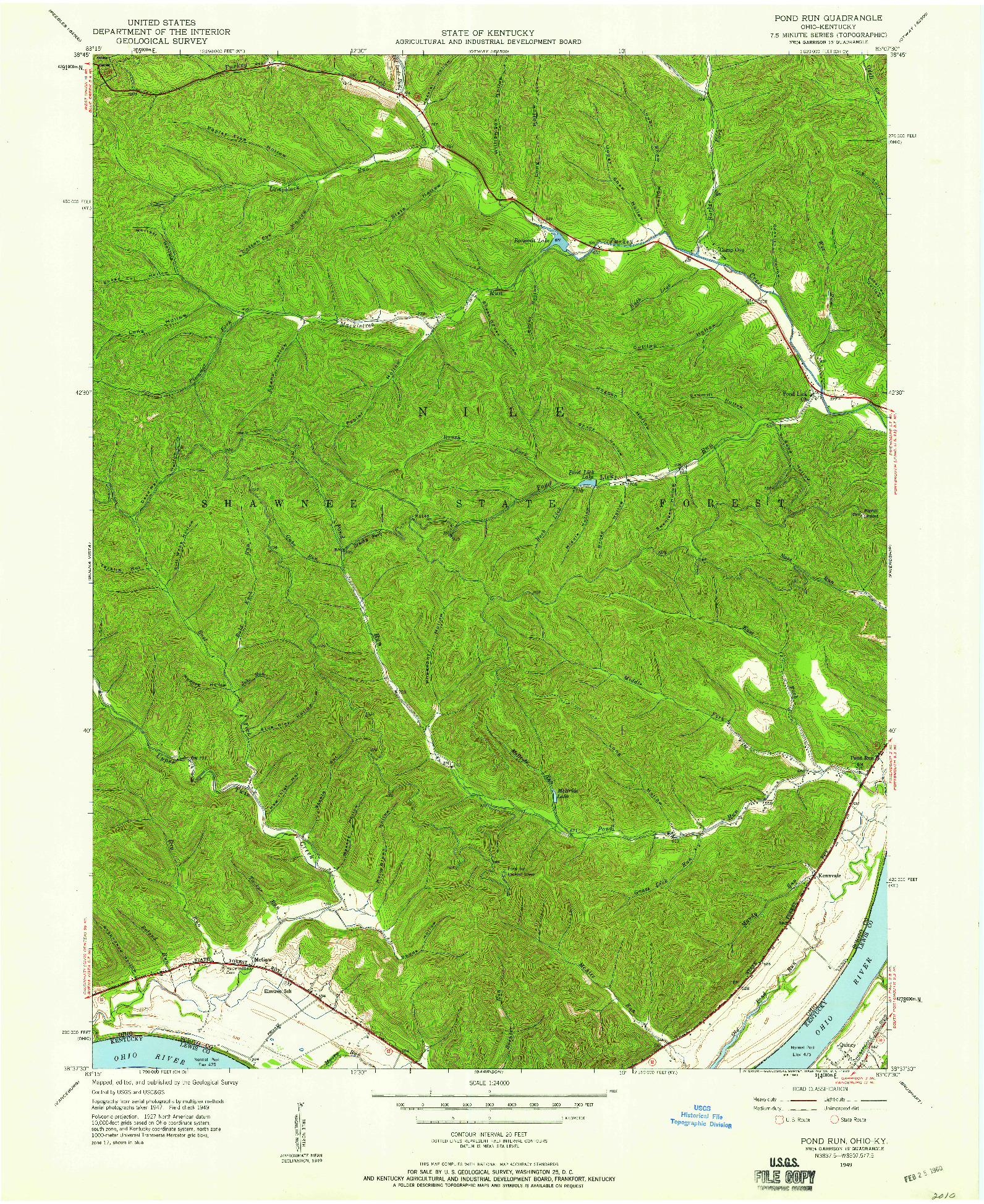 USGS 1:24000-SCALE QUADRANGLE FOR POND RUN, OH 1949