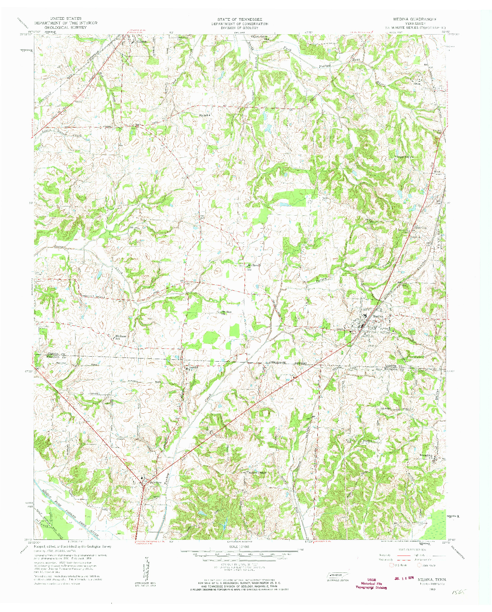 USGS 1:24000-SCALE QUADRANGLE FOR MEDINA, TN 1959