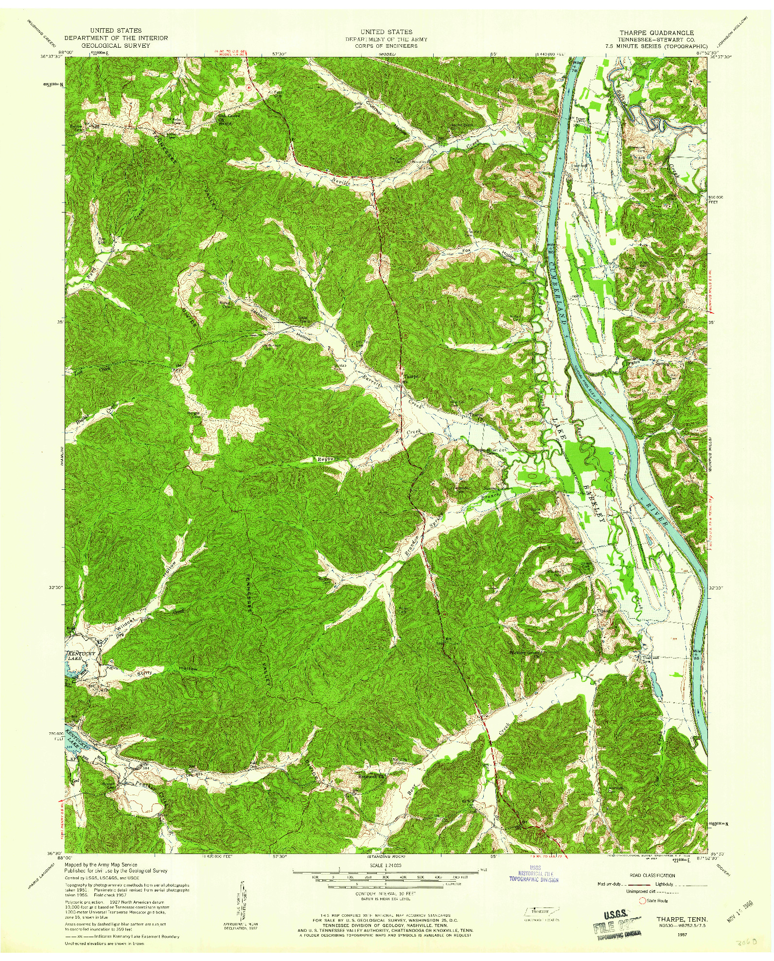 USGS 1:24000-SCALE QUADRANGLE FOR THARPE, TN 1957