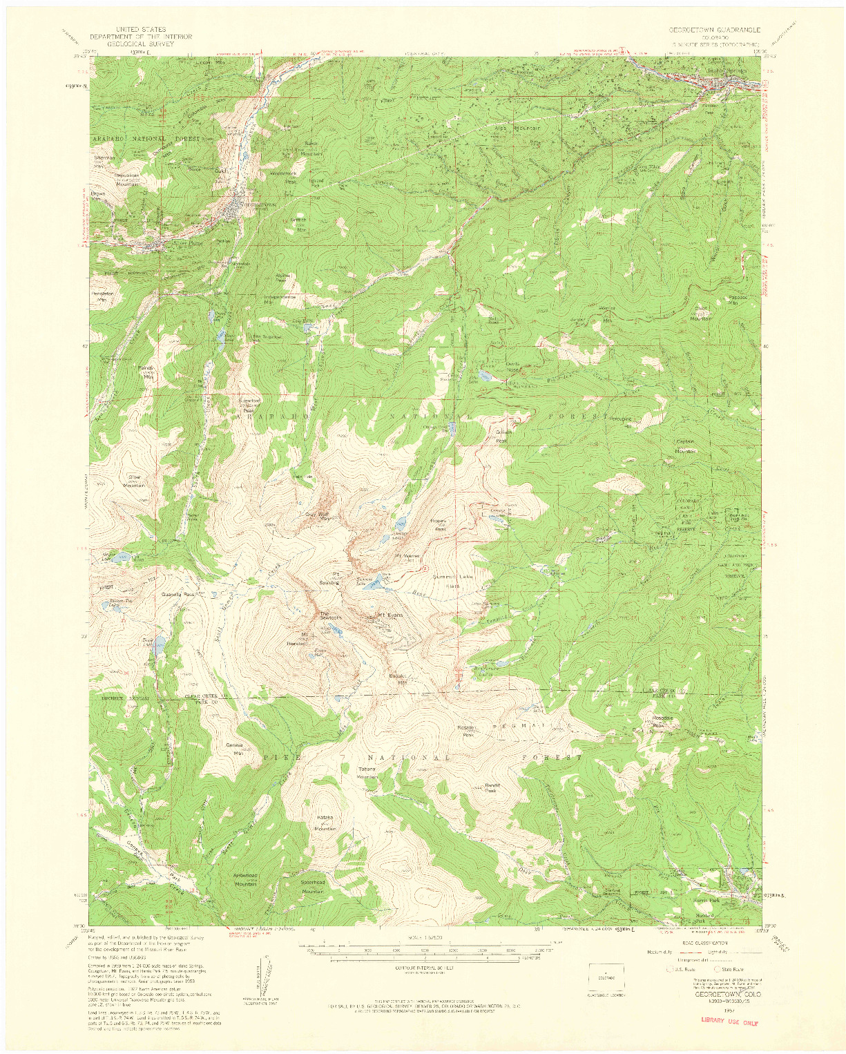 USGS 1:62500-SCALE QUADRANGLE FOR GEORGETOWN, CO 1957