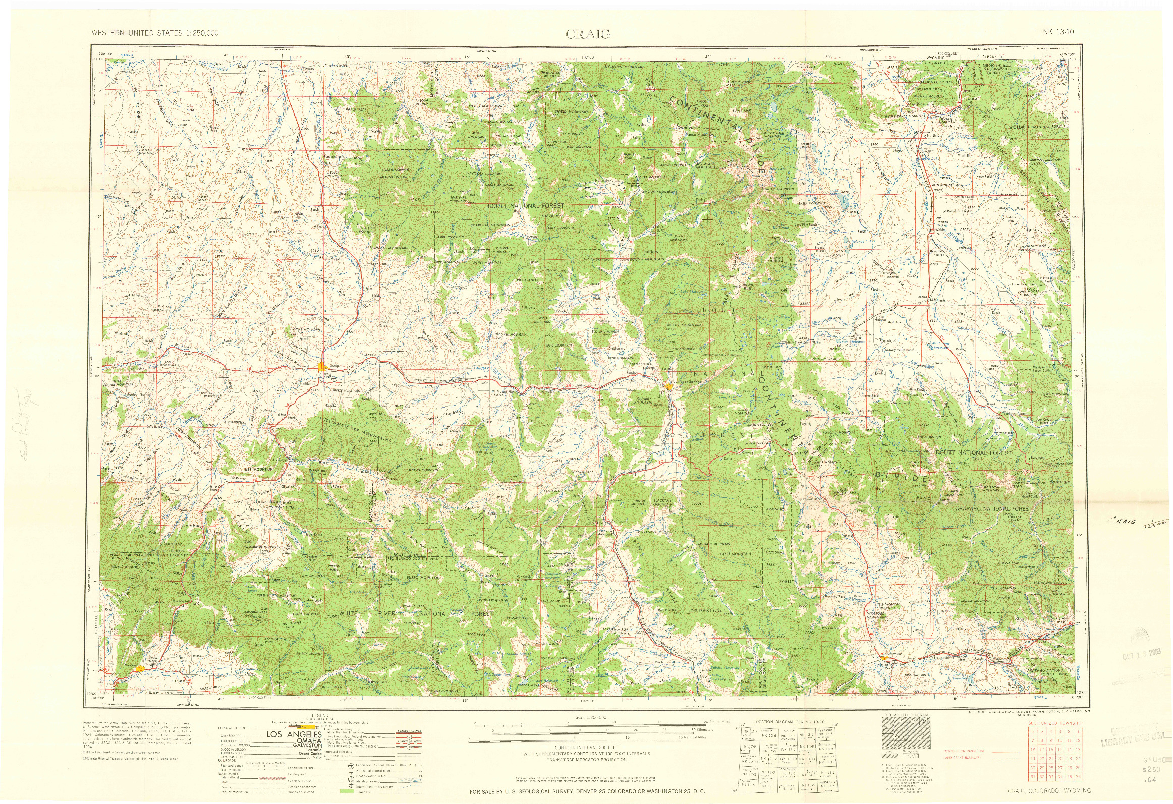 USGS 1:250000-SCALE QUADRANGLE FOR CRAIG, CO 1960