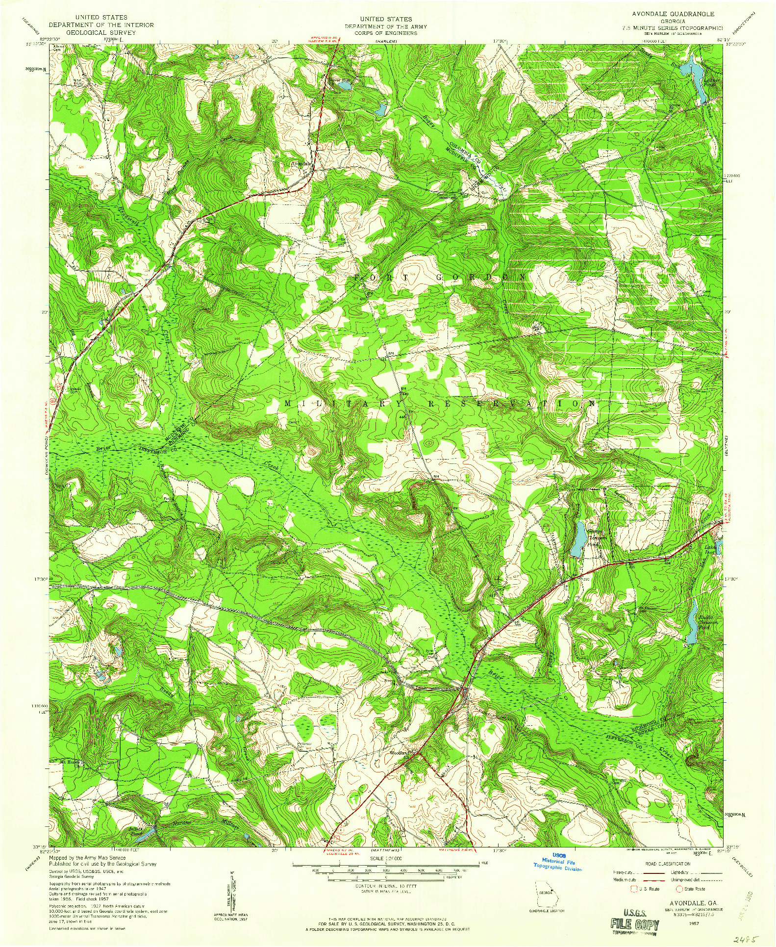 USGS 1:24000-SCALE QUADRANGLE FOR AVONDALE, GA 1957