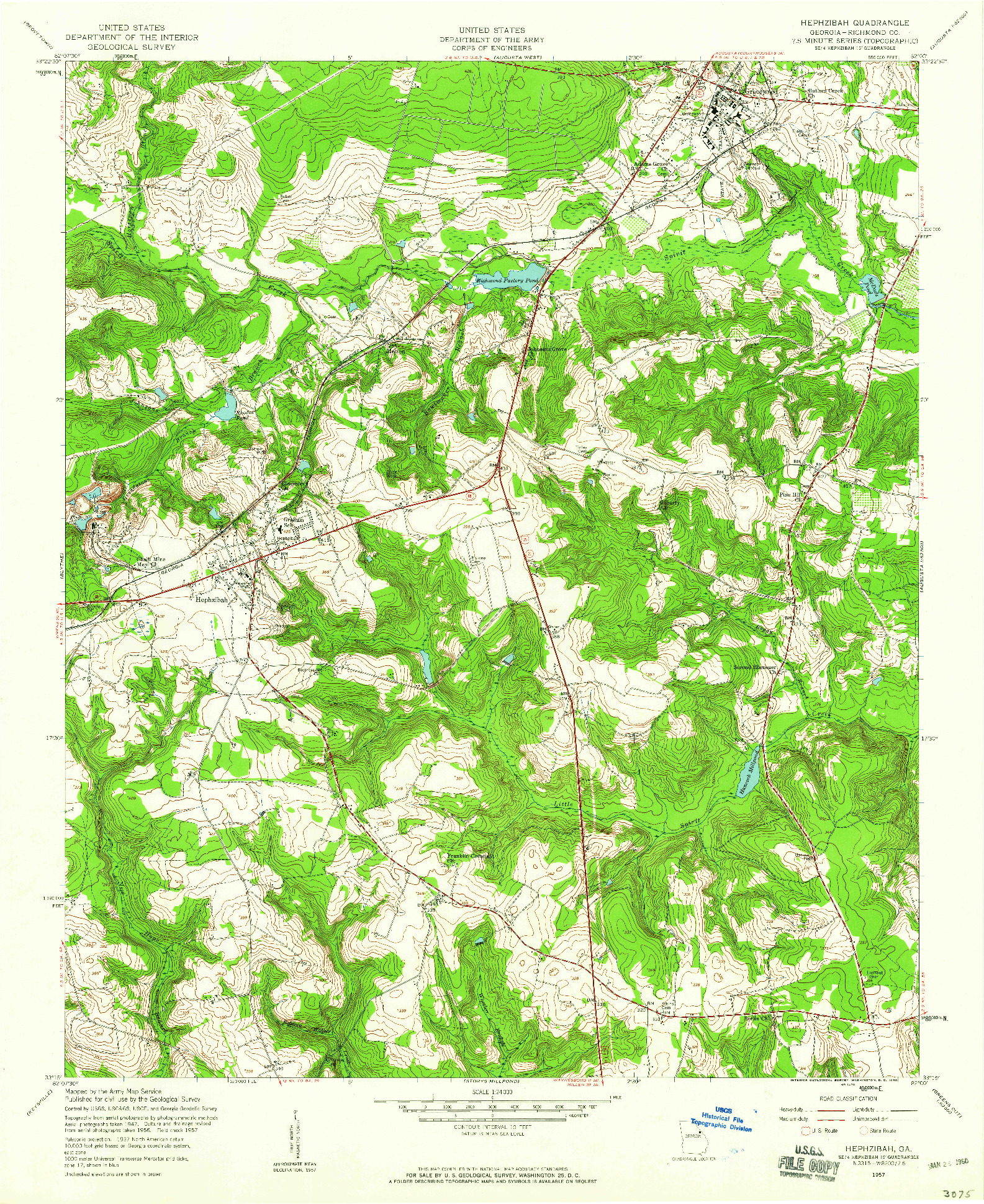 USGS 1:24000-SCALE QUADRANGLE FOR HEPHZIBAH, GA 1957