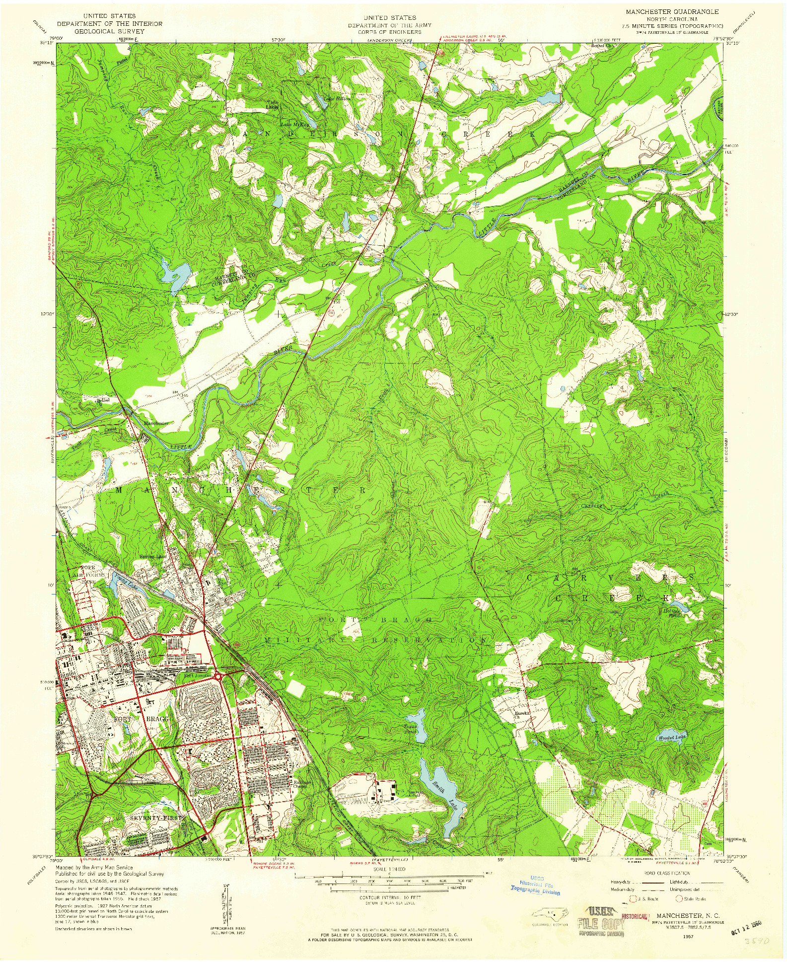 USGS 1:24000-SCALE QUADRANGLE FOR MANCHESTER, NC 1957