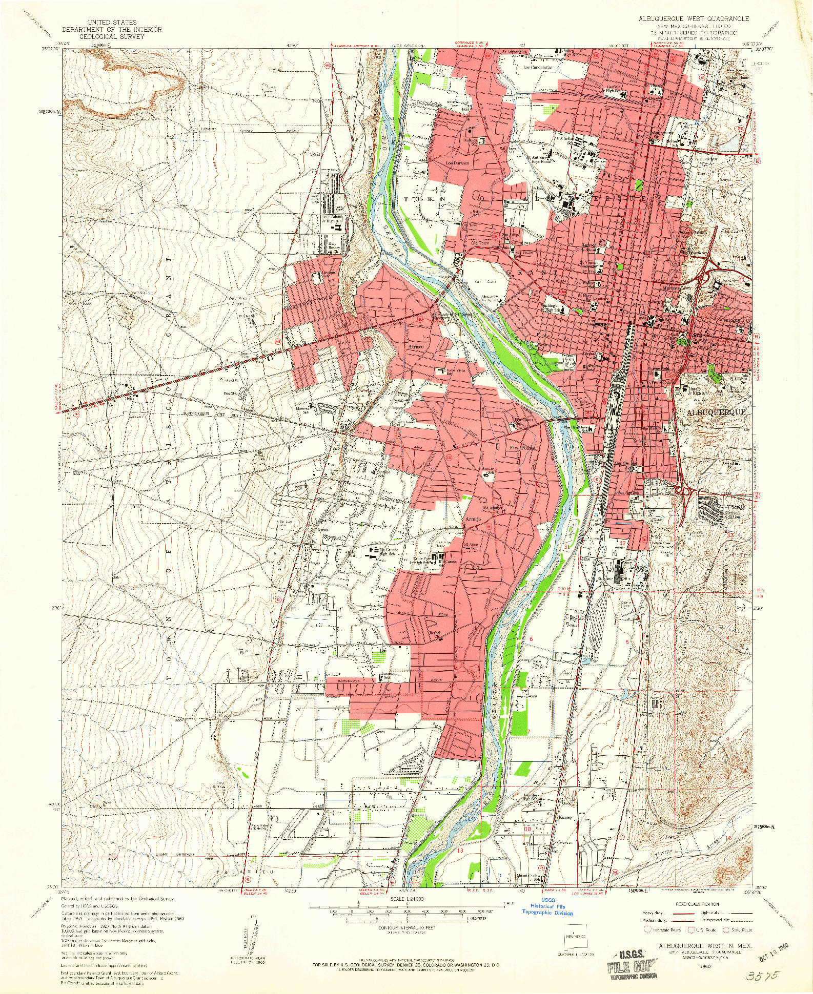 USGS 1:24000-SCALE QUADRANGLE FOR ALBUQUERQUE WEST, NM 1960