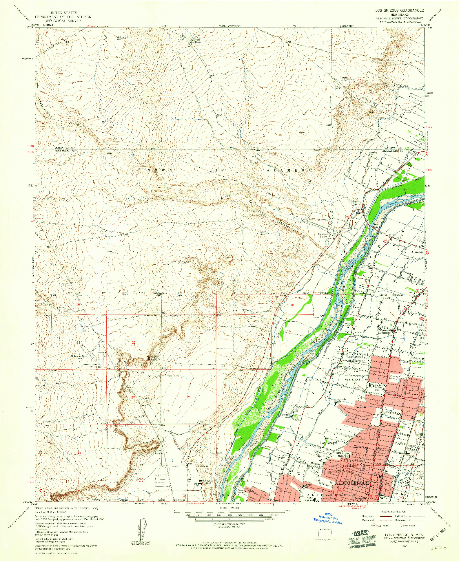 USGS 1:24000-SCALE QUADRANGLE FOR LOS GRIEGOS, NM 1960