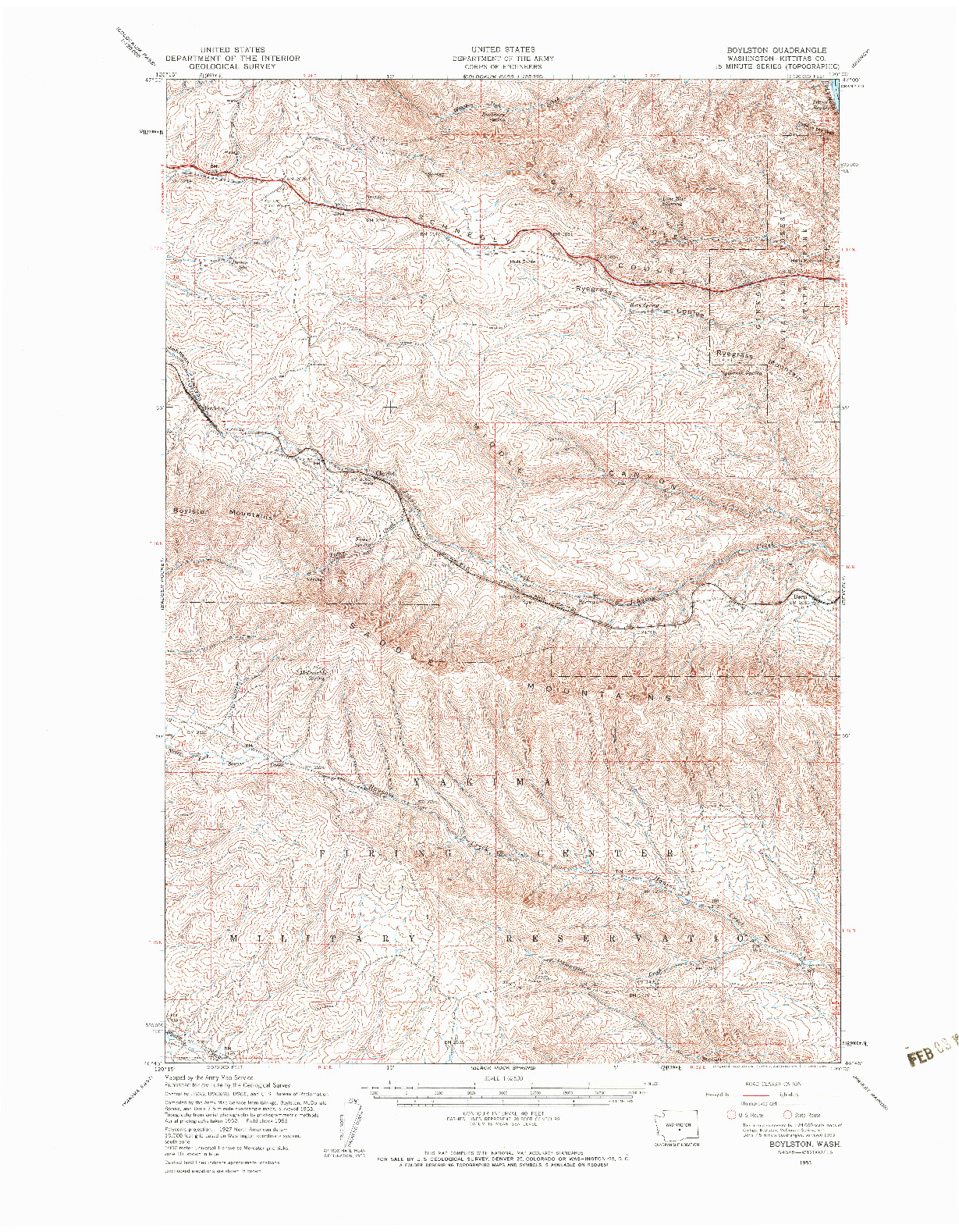 USGS 1:62500-SCALE QUADRANGLE FOR BOYLSTON, WA 1953