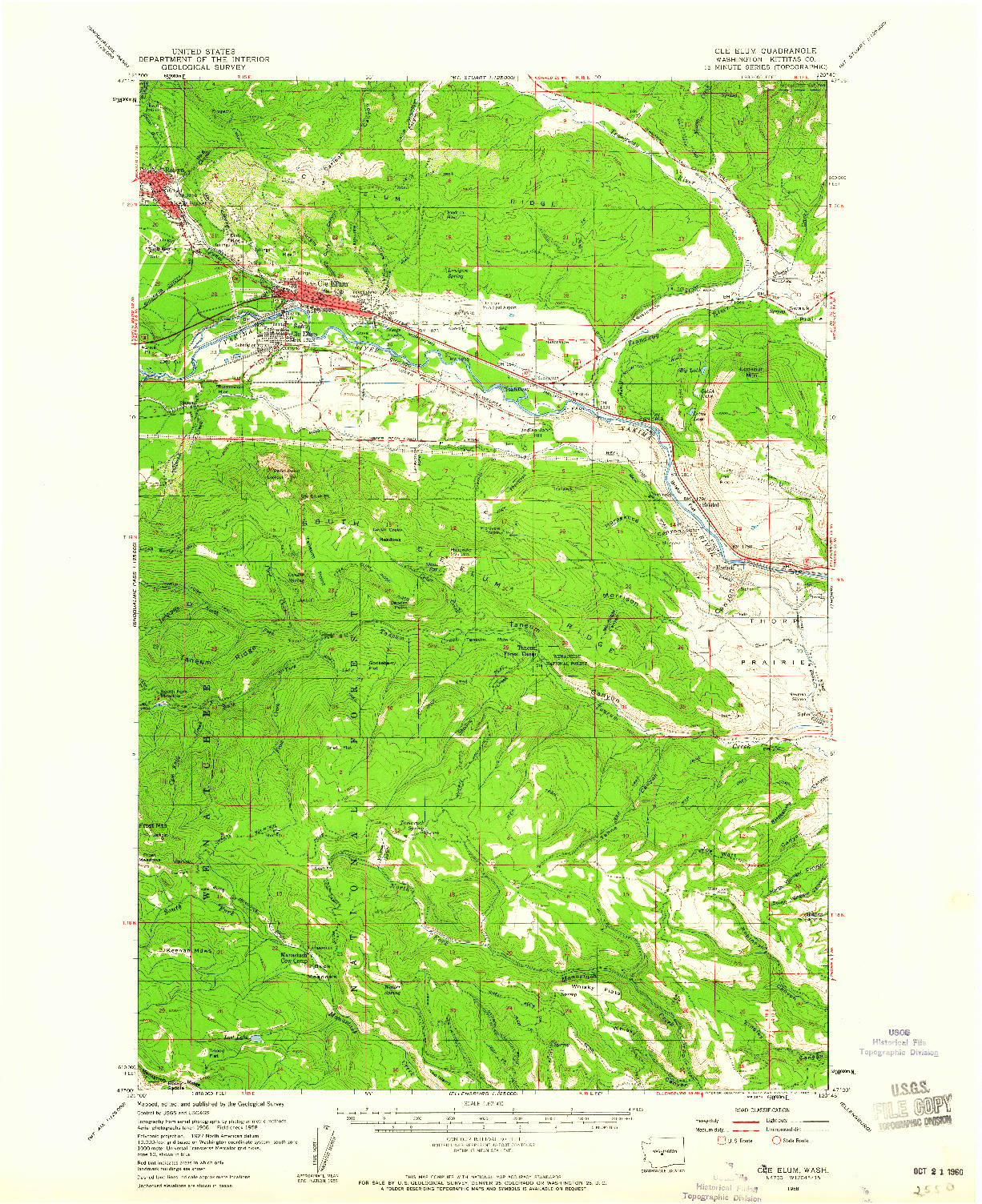 USGS 1:62500-SCALE QUADRANGLE FOR CLE ELUM, WA 1958