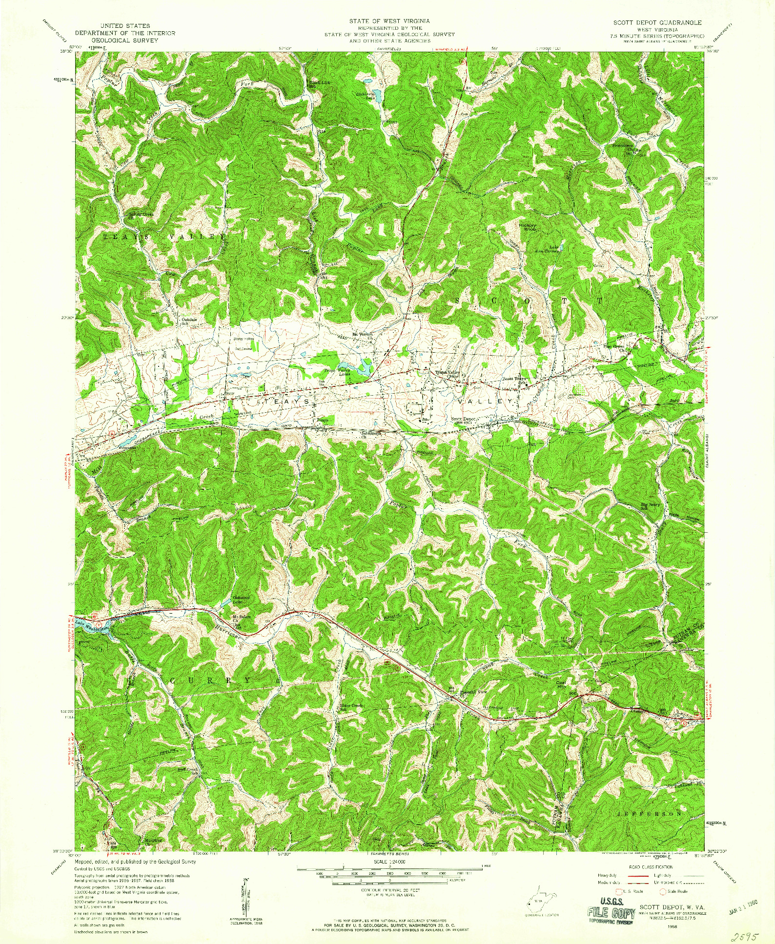 USGS 1:24000-SCALE QUADRANGLE FOR SCOTT DEPOT, WV 1958