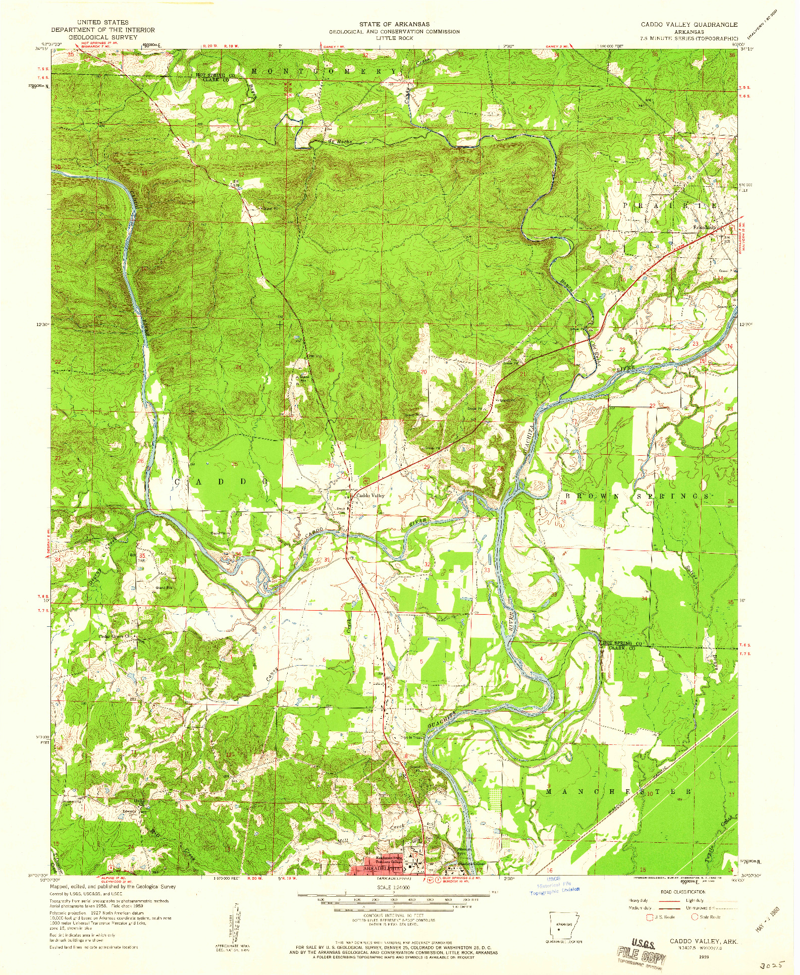 USGS 1:24000-SCALE QUADRANGLE FOR CADDO VALLEY, AR 1959