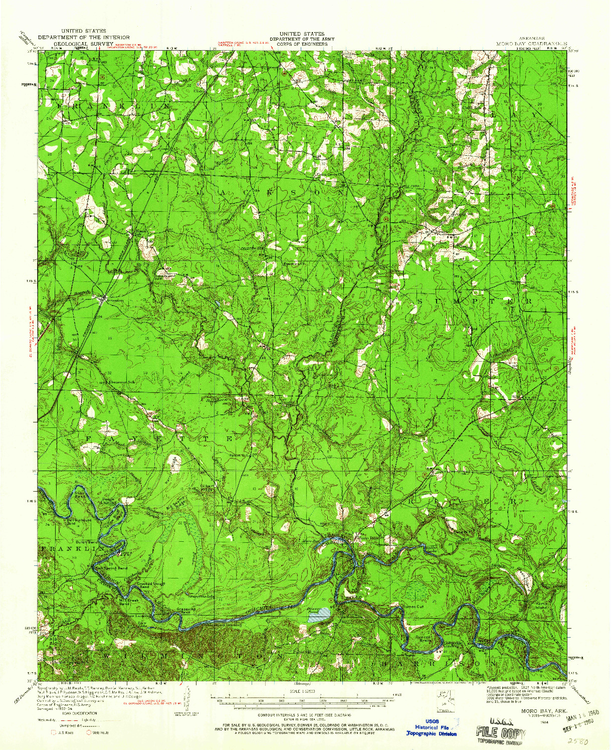 USGS 1:62500-SCALE QUADRANGLE FOR MORO BAY, AR 1934