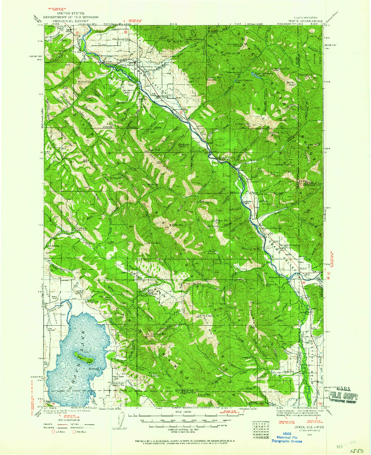 USGS 1:125000-SCALE QUADRANGLE FOR IRWIN, ID 1932